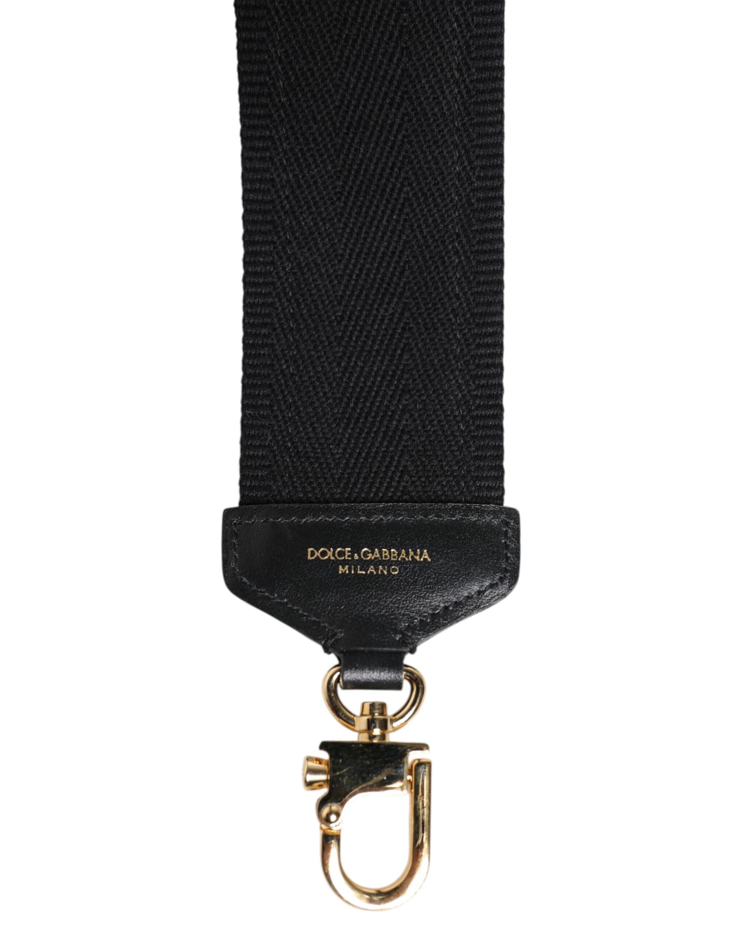 Dolce & Gabbana Black Cotton Printed Shoulder Strap Bag Accessory for Women