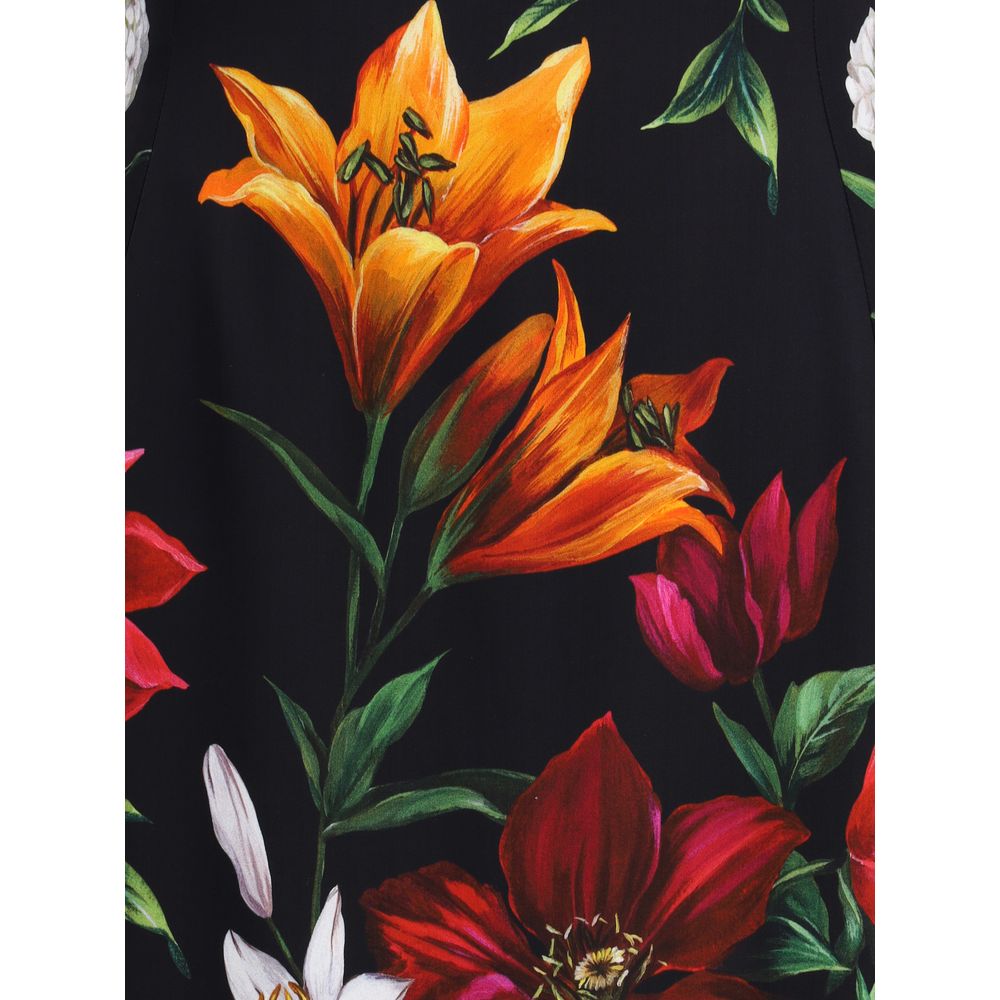 Dolce & Gabbana Long Floral-Print Dress