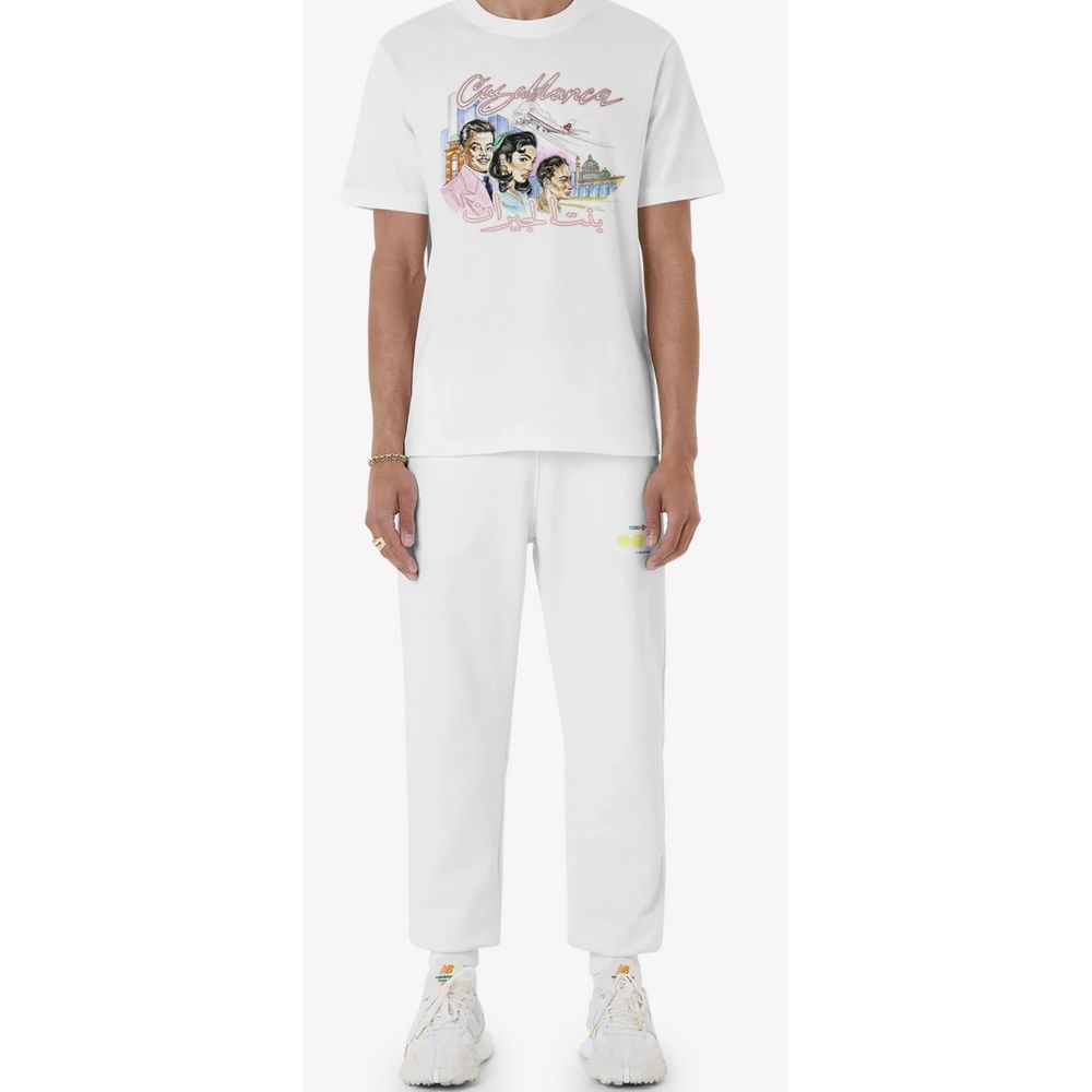 Casablanca White Cotton T-Shirt - Relaxed Fit