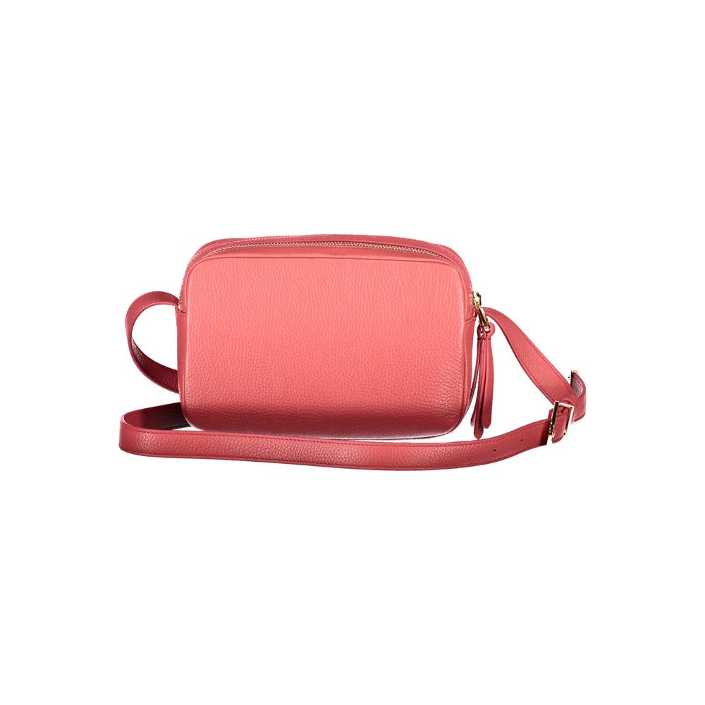 Coccinelle Pink Leather Handbag - Elegant Adjustable Shoulder Bag