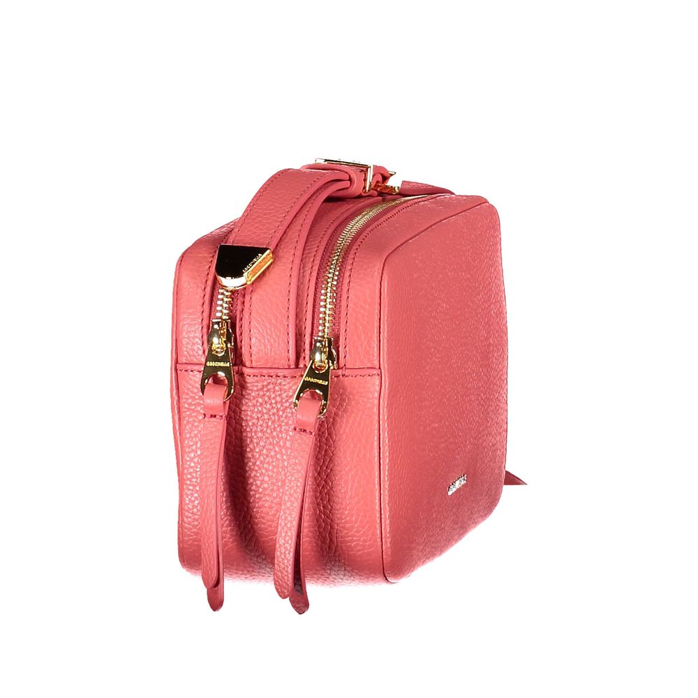 Coccinelle Pink Leather Handbag - Elegant Adjustable Shoulder Bag