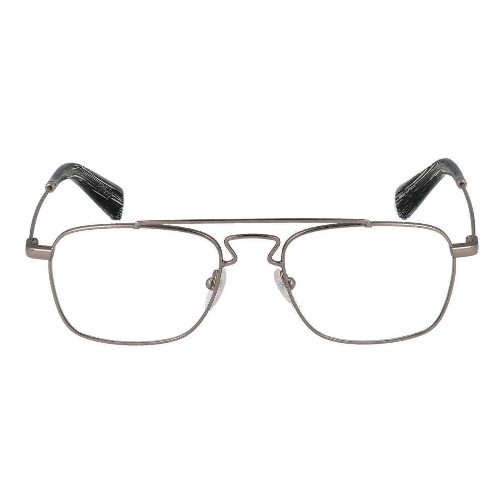Yohji Yamamoto Silver Unisex Optical Frames – Full-Rim Design