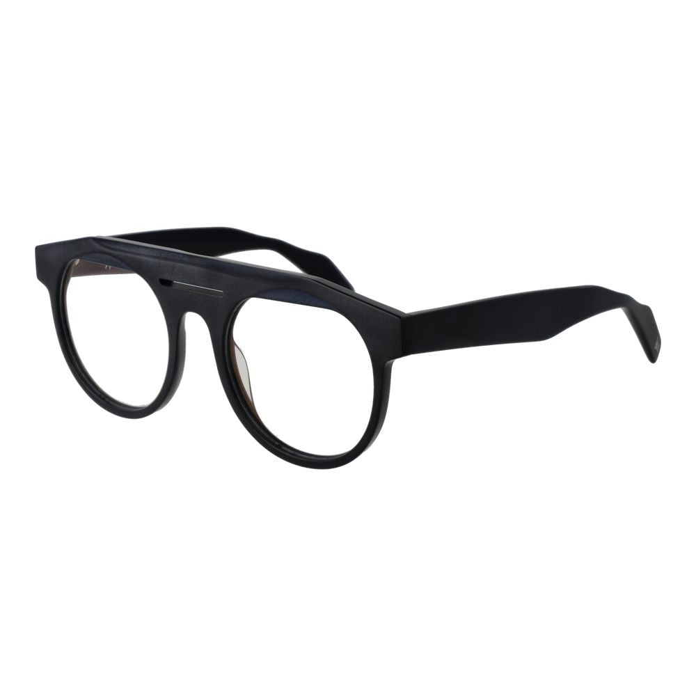 Yohji Yamamoto Black Men's Optical Frames – Stylish Aviator Design