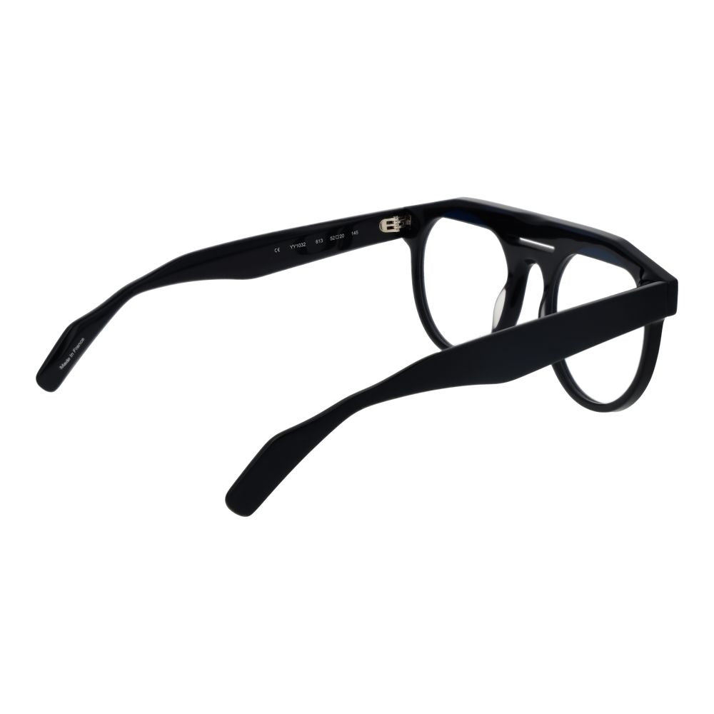 Yohji Yamamoto Black Men's Optical Frames – Stylish Aviator Design