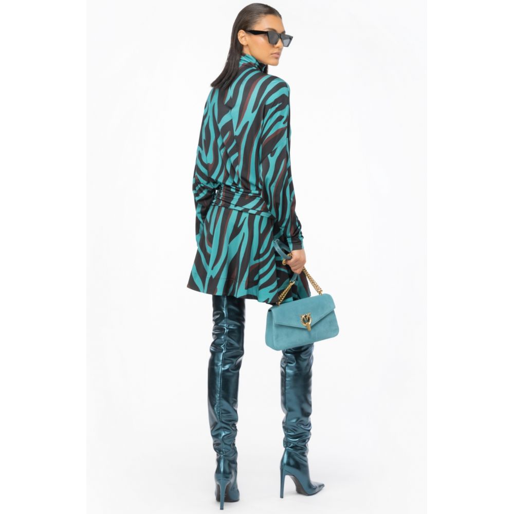 PINKO Green Viscose Dress - Statement-Making Minidress