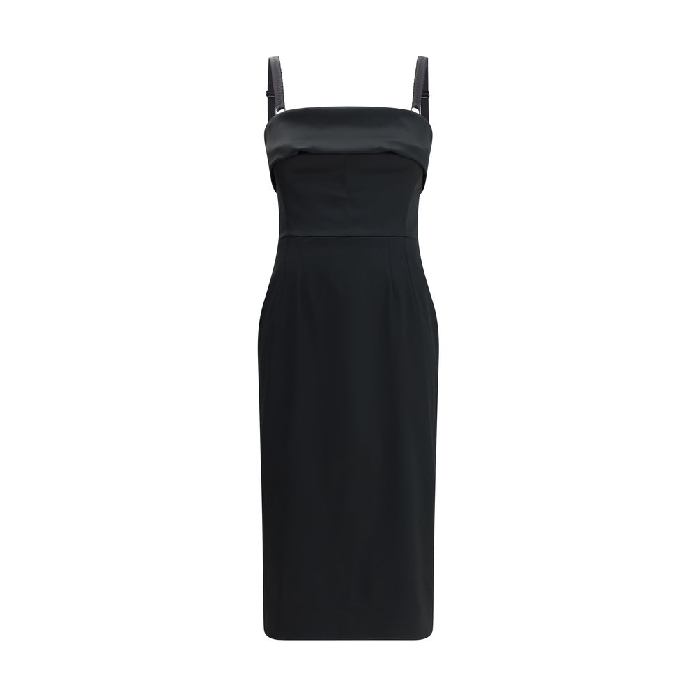 Dolce & Gabbana Satin Midi Dress: Elegant Feminine Silhouette
