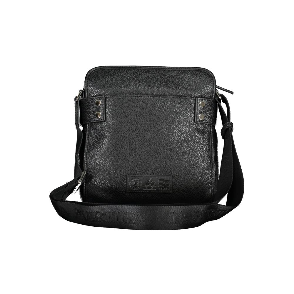 La Martina Black PLeather Effect Shoulder Bag
