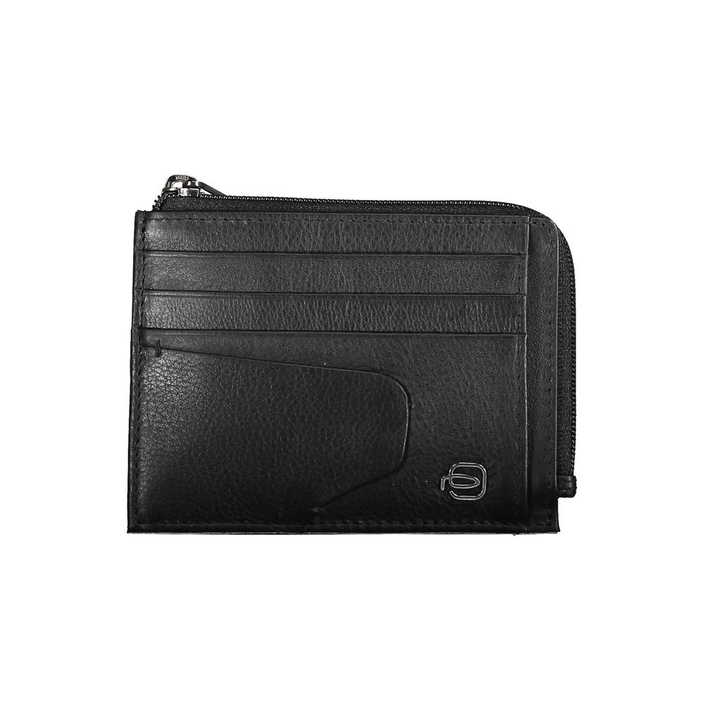 Piquadro Black Leather Wallet - Stylish and Practical Card Holder