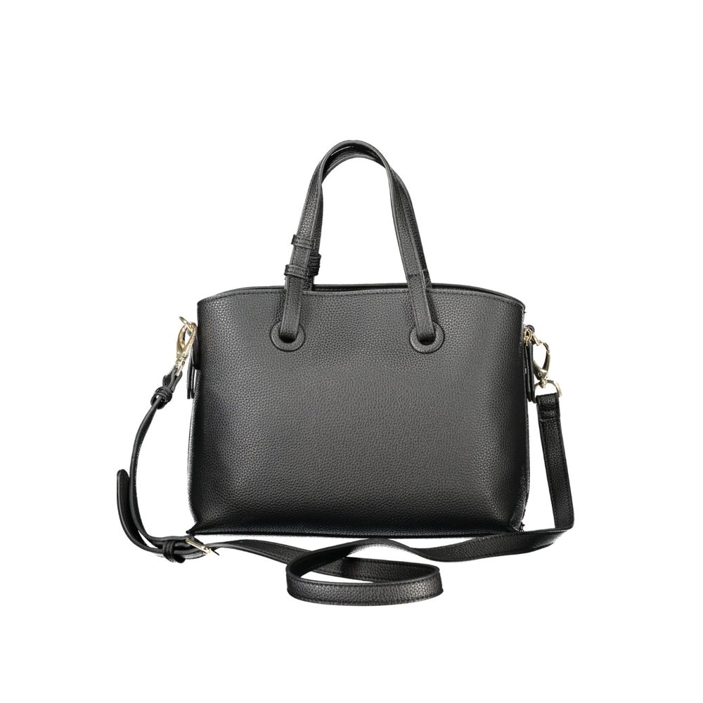 Mario Valentino Black Faux Leather Women's Handbag