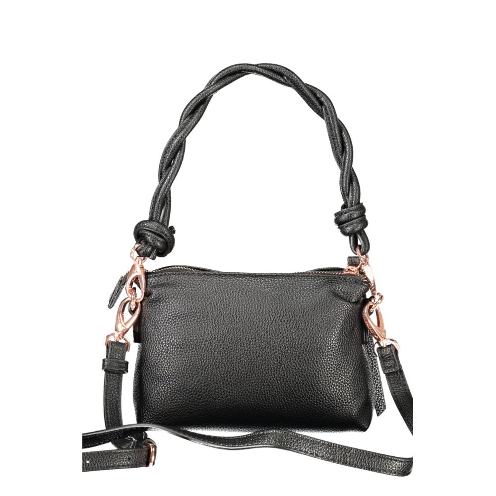 Mario Valentino Black Faux Leather Handbag