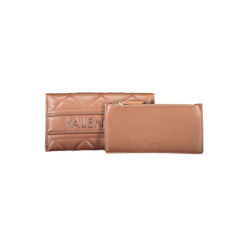 Mario Valentino Brown Faux Leather Women's Wallet with Luxurious Appeal