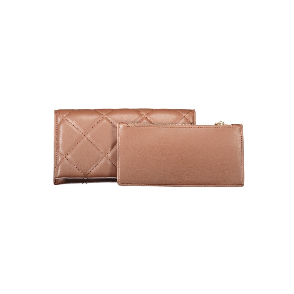 Mario Valentino Brown Faux Leather Women's Wallet with Luxurious Appeal