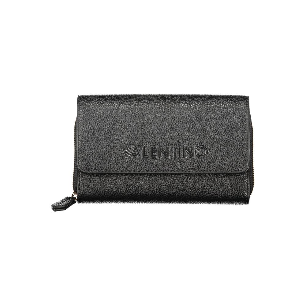 Mario Valentino Black Faux Leather Convertible Shoulder Bag