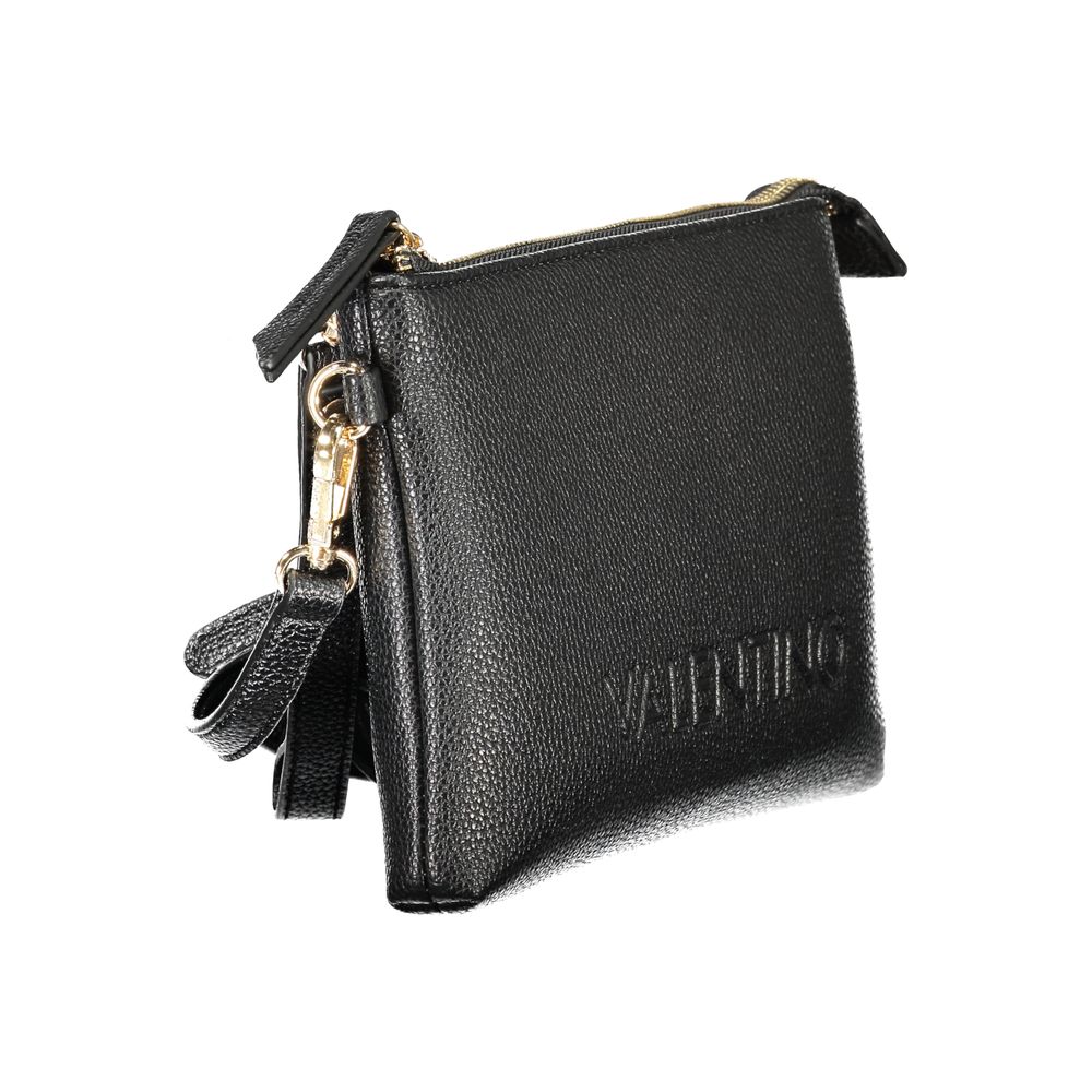 Mario Valentino Black Faux Leather Women's Handbag with Removable Strap