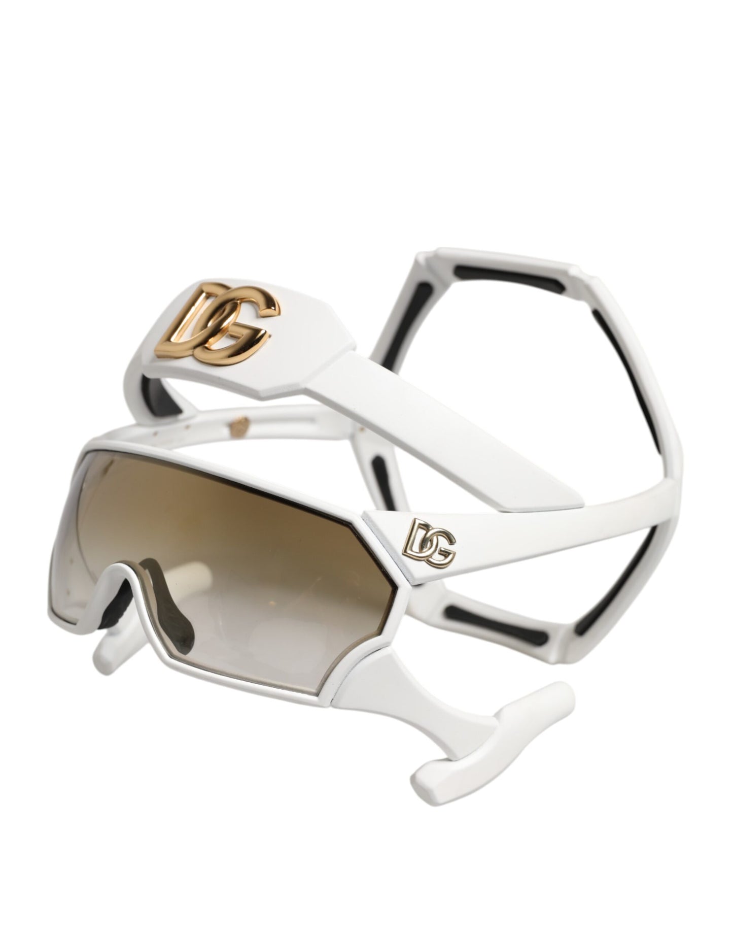 Dolce & Gabbana White Acetate Next Generation Runway Mask Sunglasses