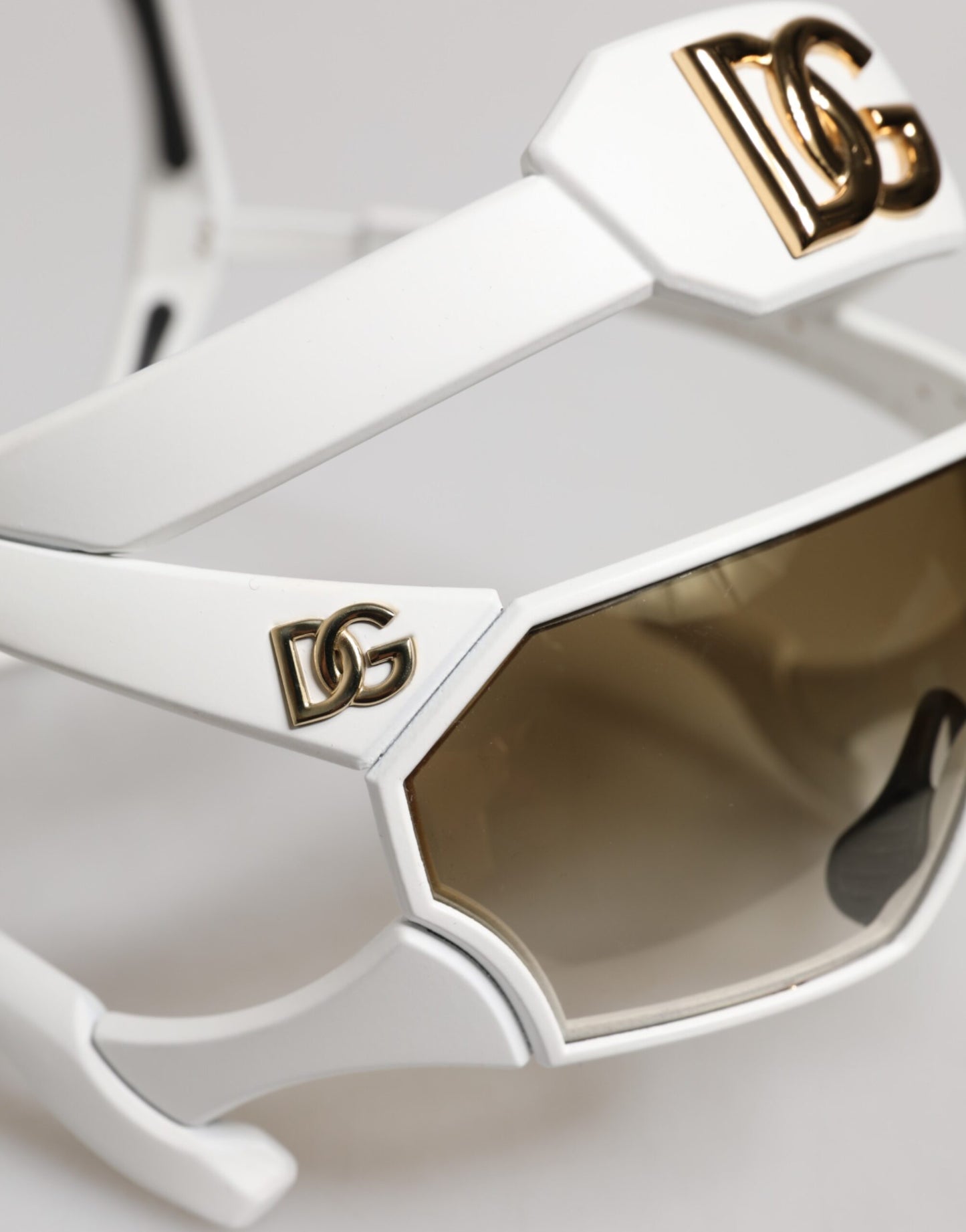 Dolce & Gabbana White Acetate Next Generation Runway Mask Sunglasses