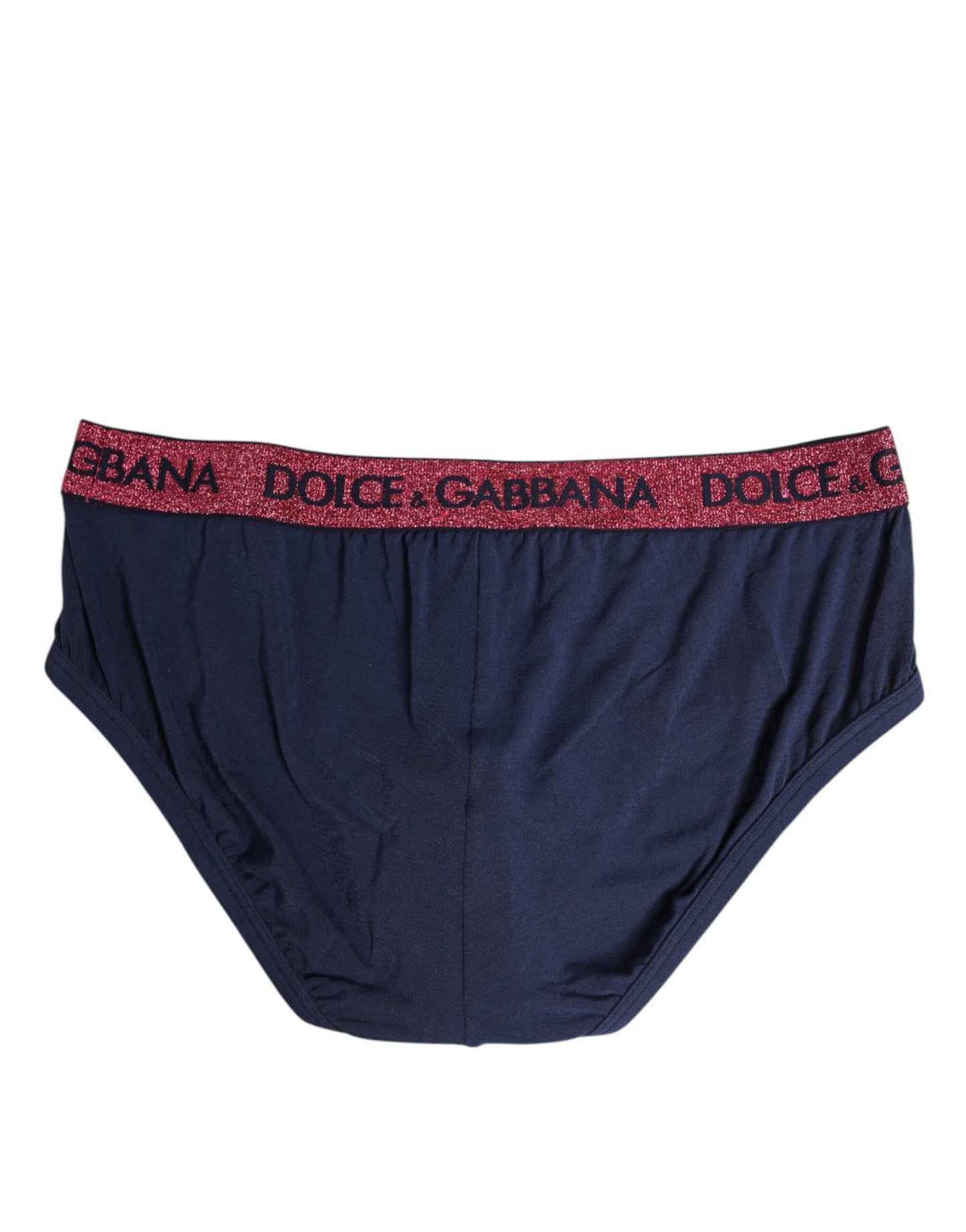 Dolce & Gabbana Blue Red Logo Stretch Brief Underwear