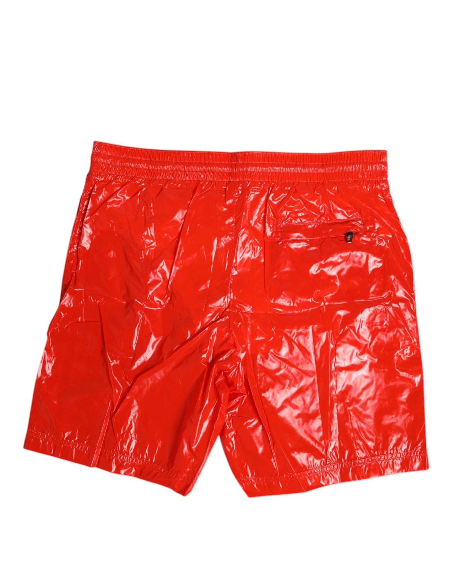 Dolce & Gabbana Red Nylon Drawstring Beachwear Shorts