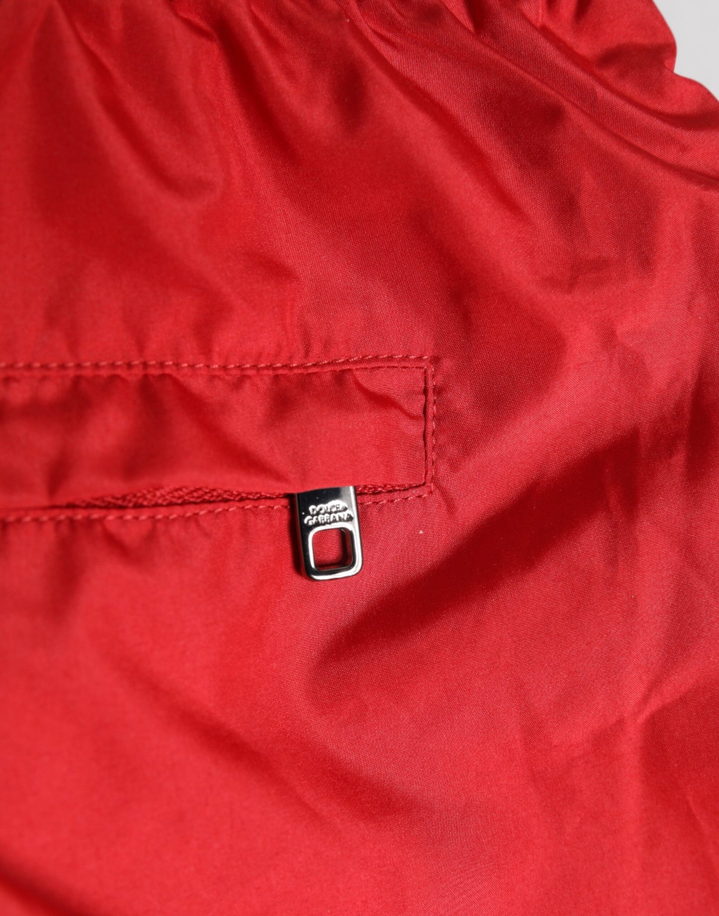 Dolce & Gabbana Red Drawstring Beachwear Men's Swim Shorts