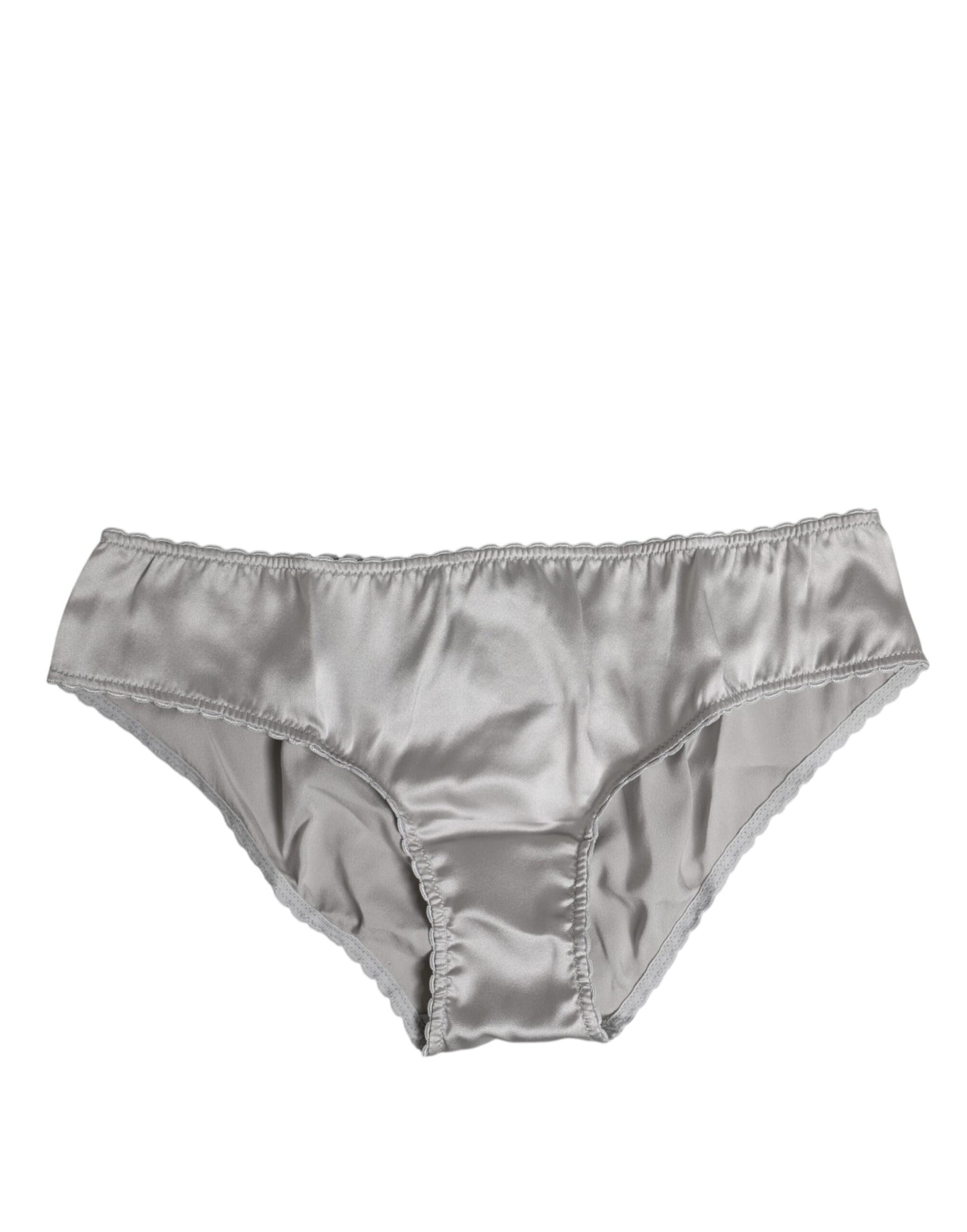 Dolce & Gabbana Gray Silk Stretch Low Waist Panty Underwear