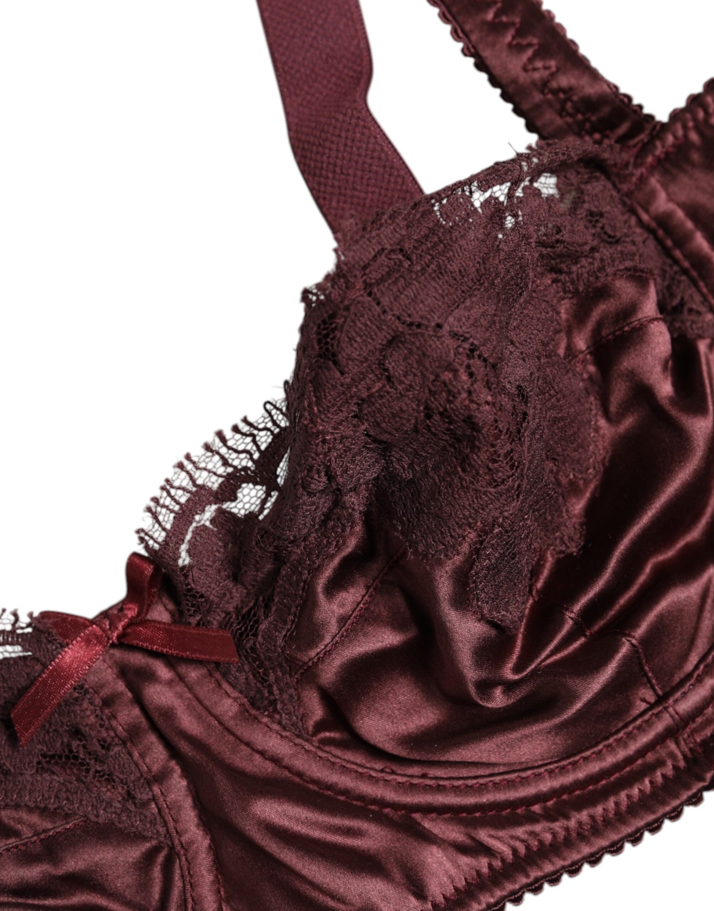 Dolce & Gabbana Burgundy Silk Balconette Bra