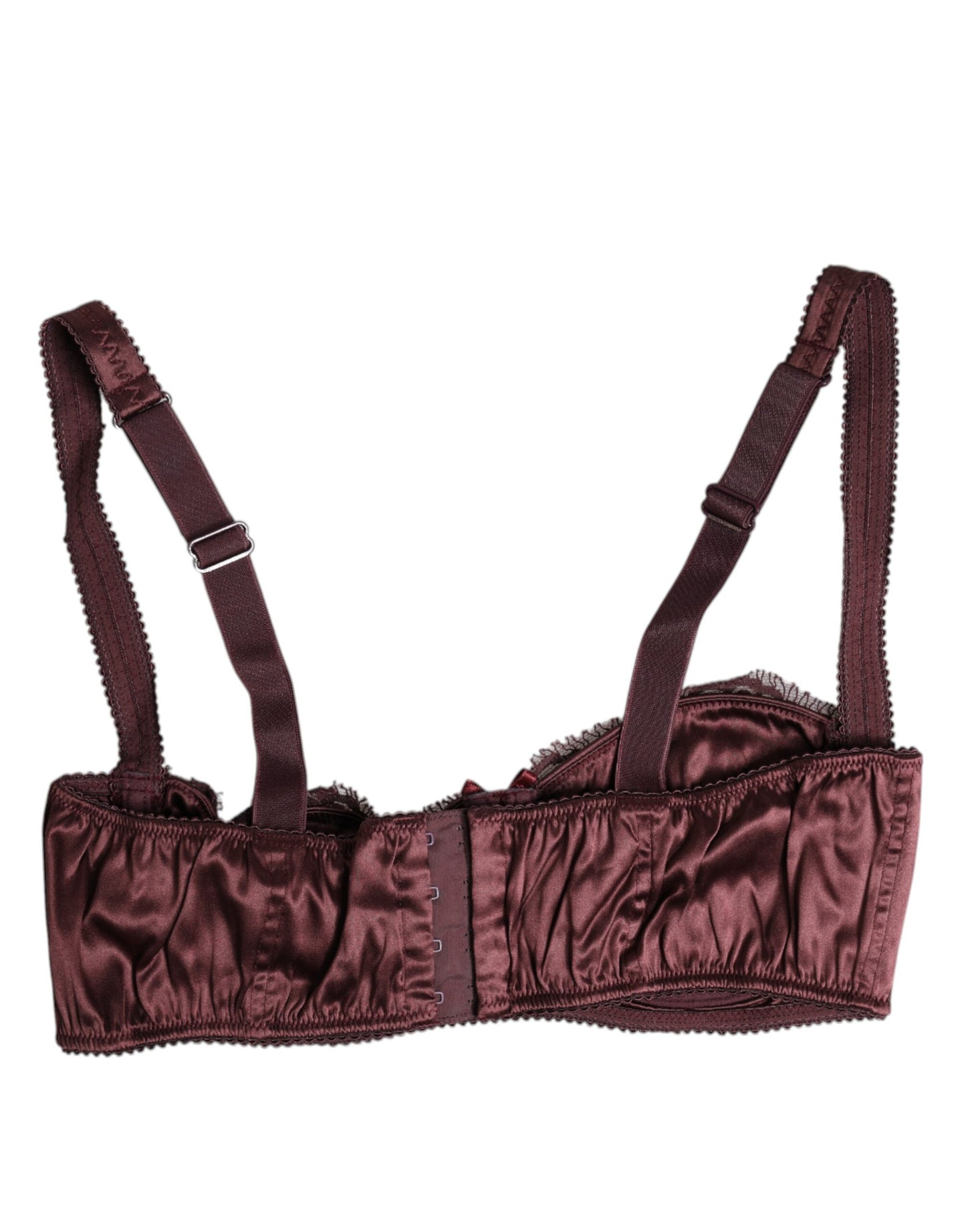 Dolce & Gabbana Burgundy Silk Balconette Bra