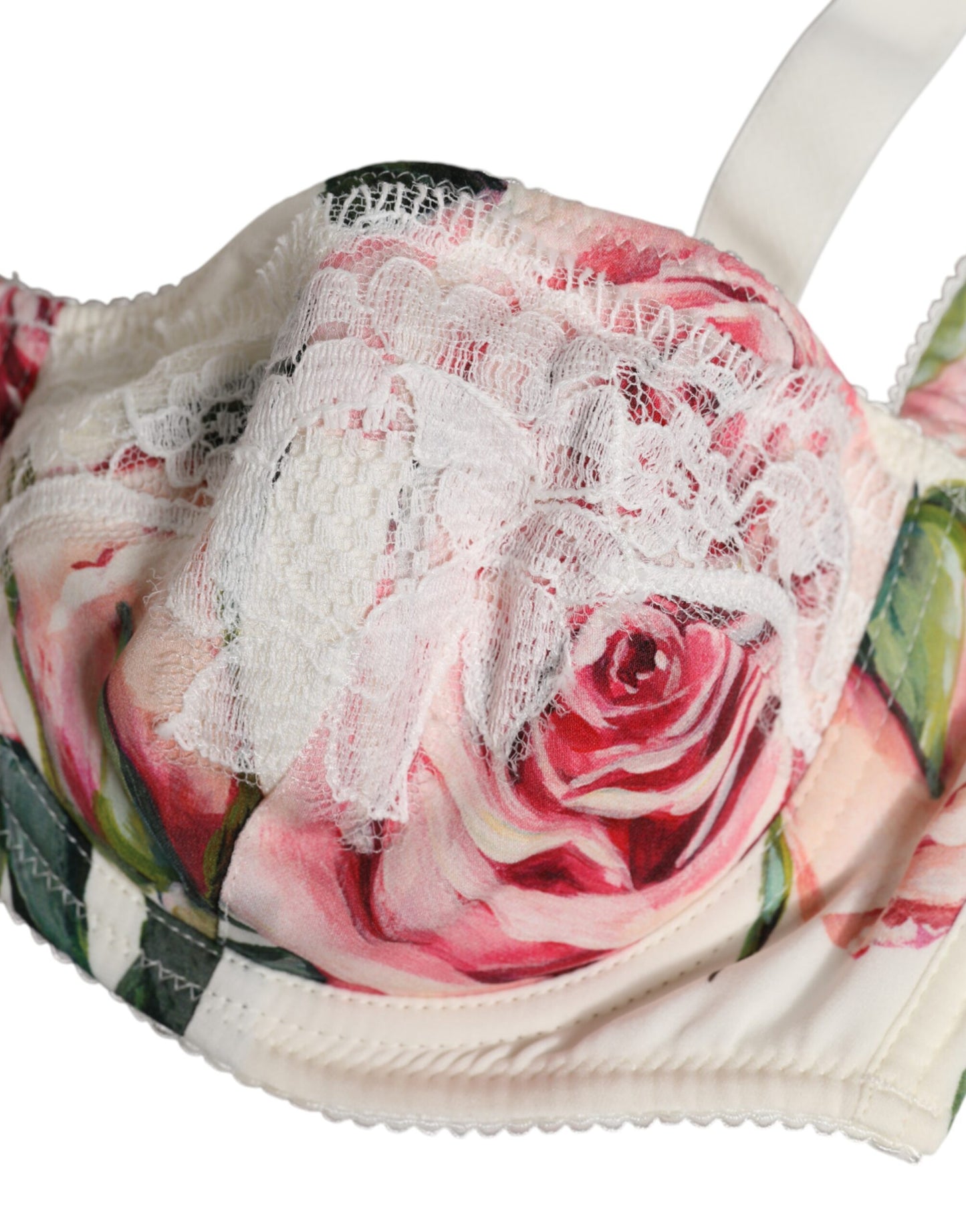 Dolce & Gabbana White Floral Balconette Underwired Bra