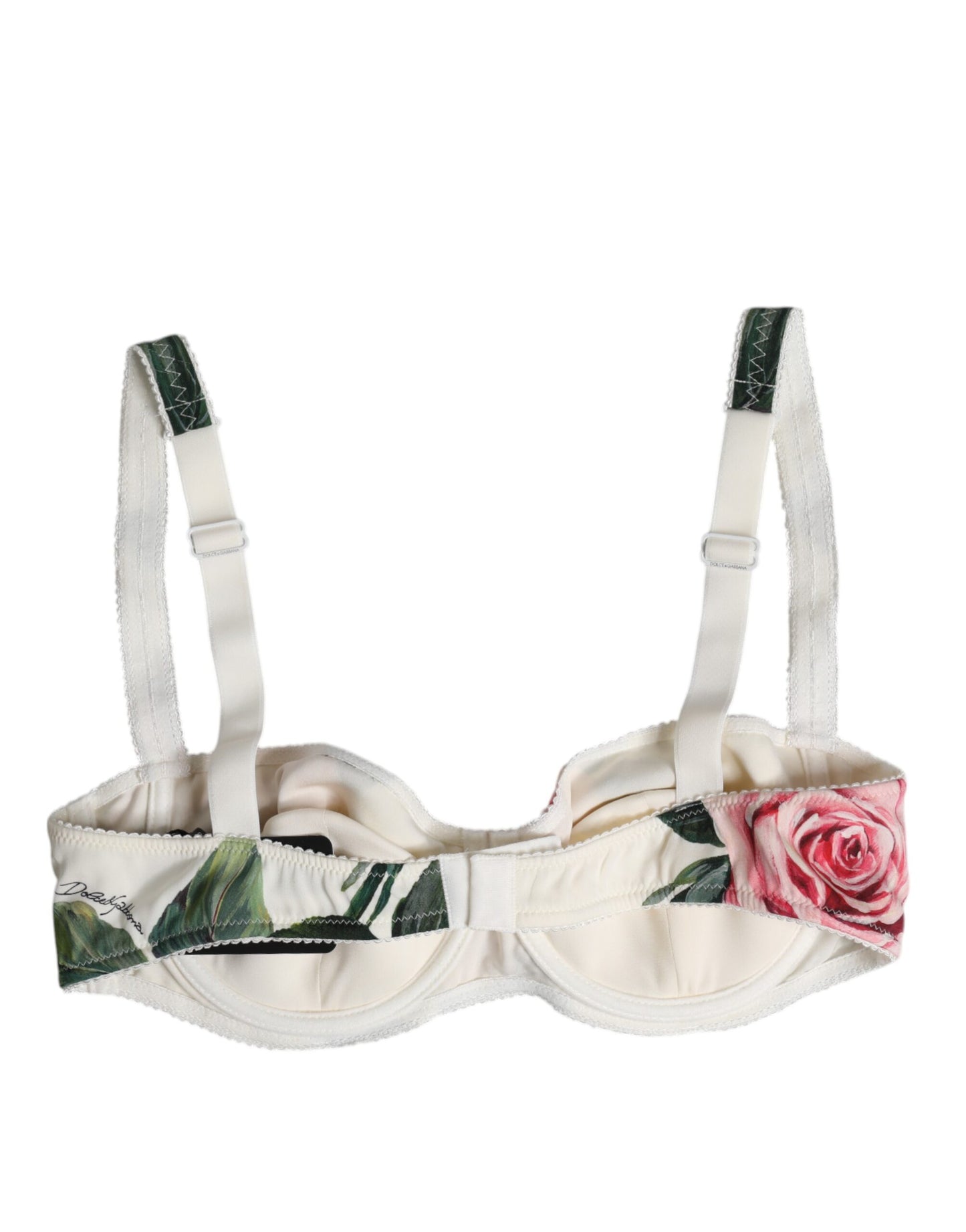 Dolce & Gabbana White Floral Balconette Underwired Bra