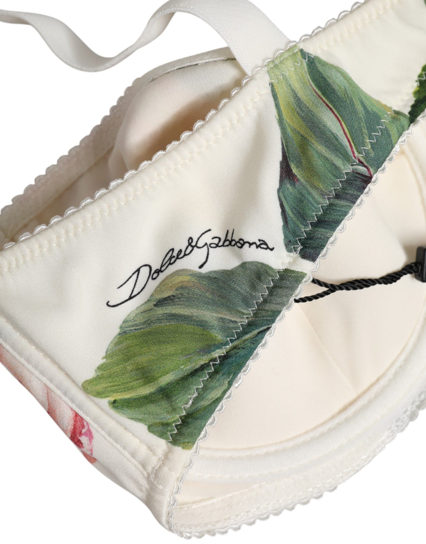 Dolce & Gabbana White Floral Balconette Underwired Bra