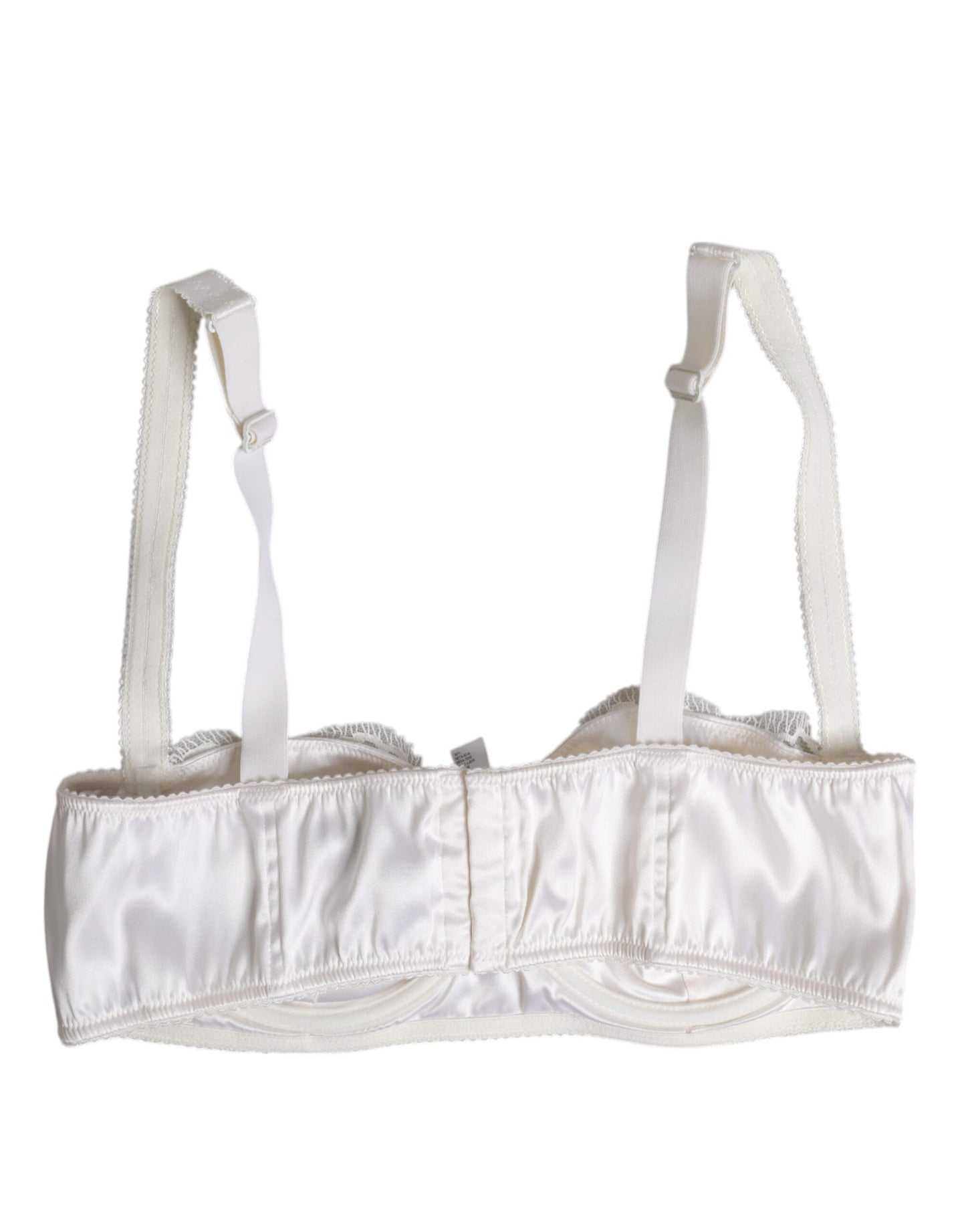 Dolce & Gabbana White Silk Underwired Balconette Bra