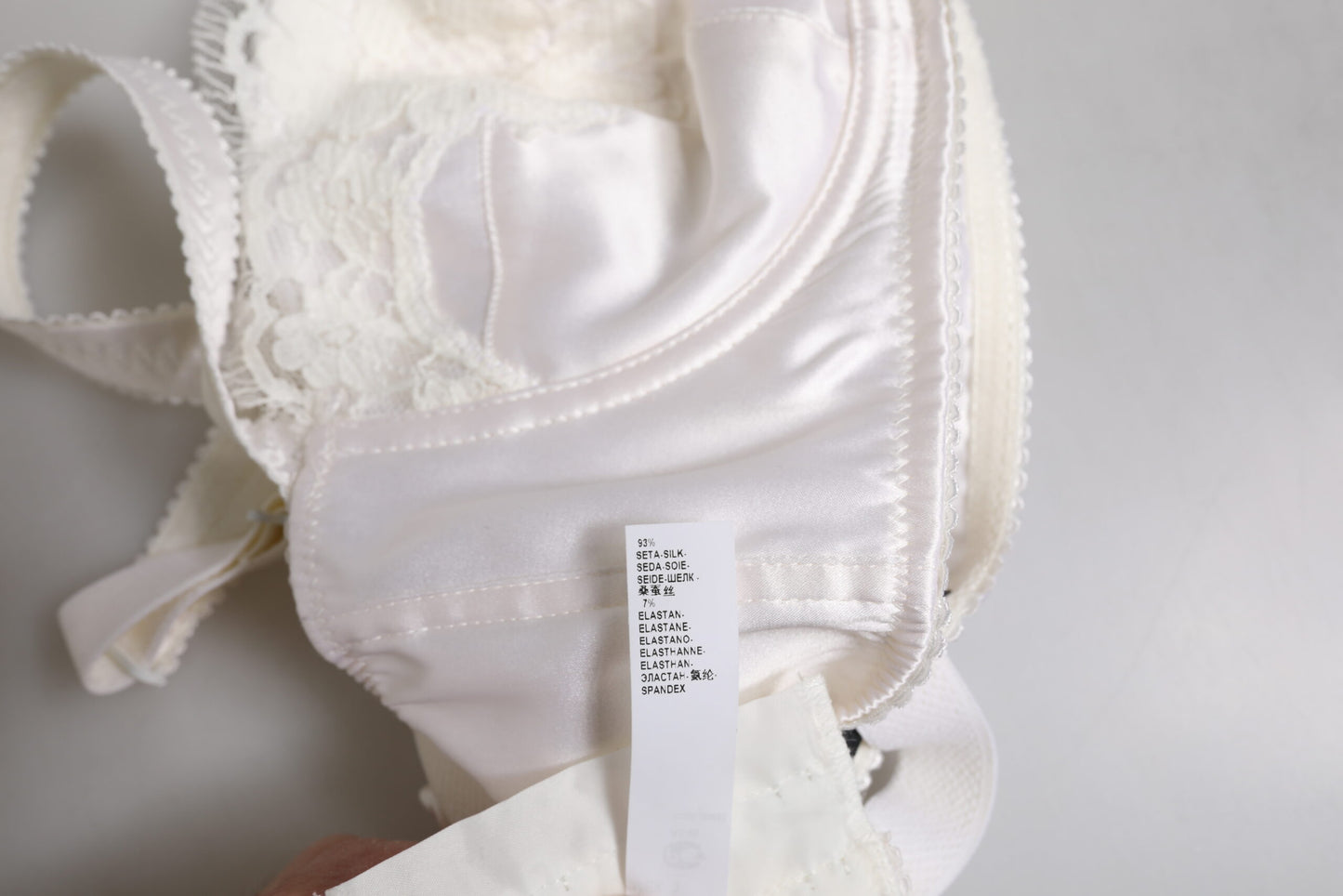 Dolce & Gabbana White Silk Underwired Balconette Bra