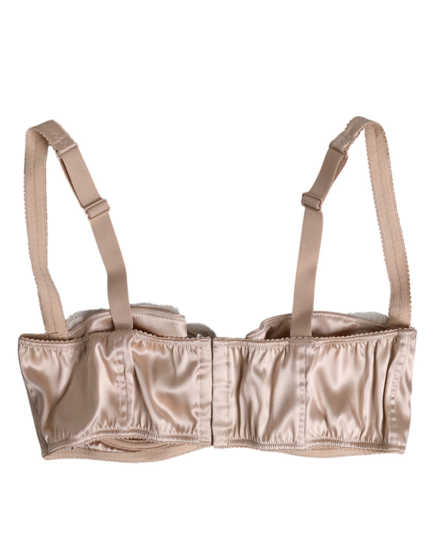 Dolce & Gabbana Beige Silk Underwired Balconette Bra