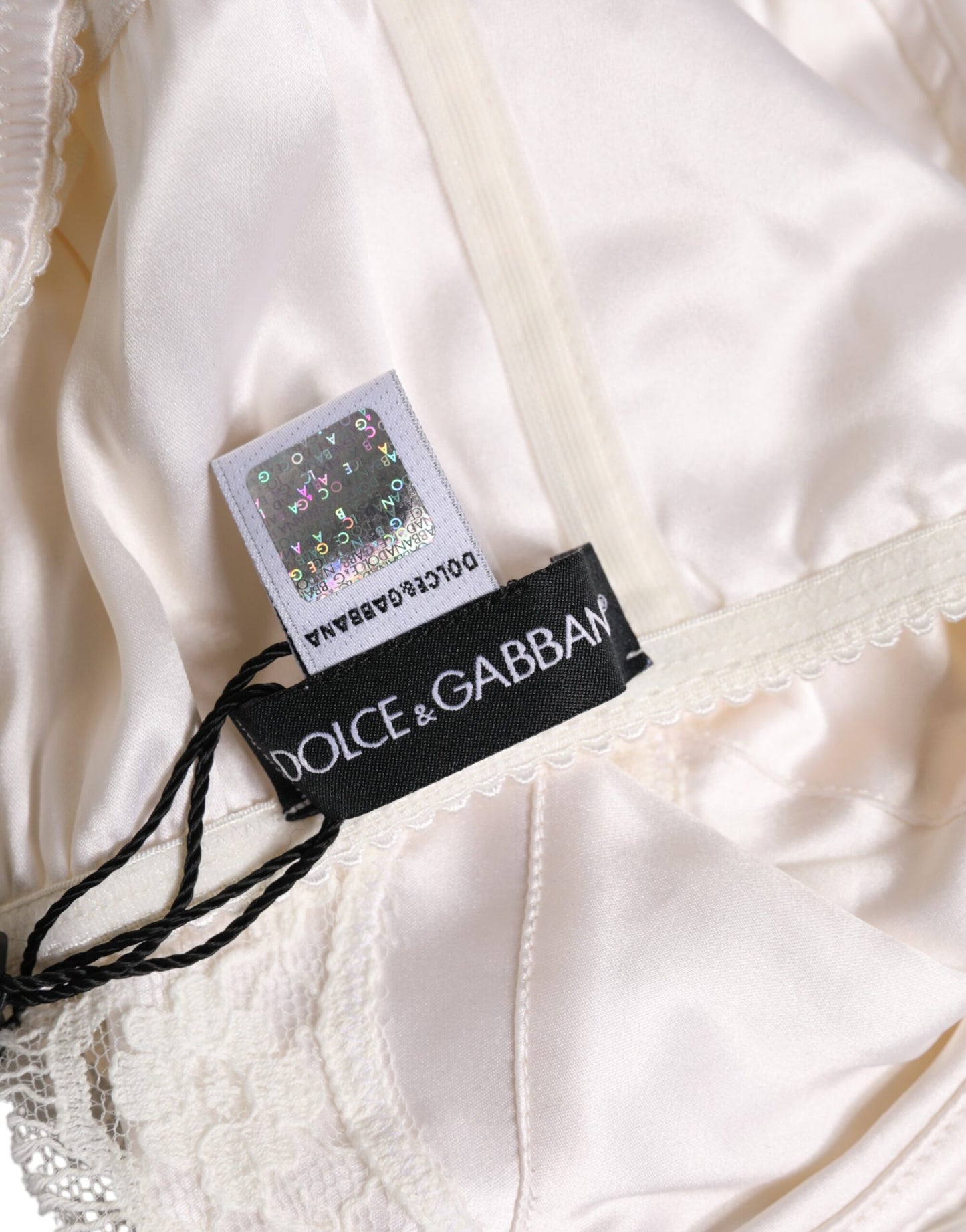 Dolce & Gabbana White Silk Underwired Balconette Bra