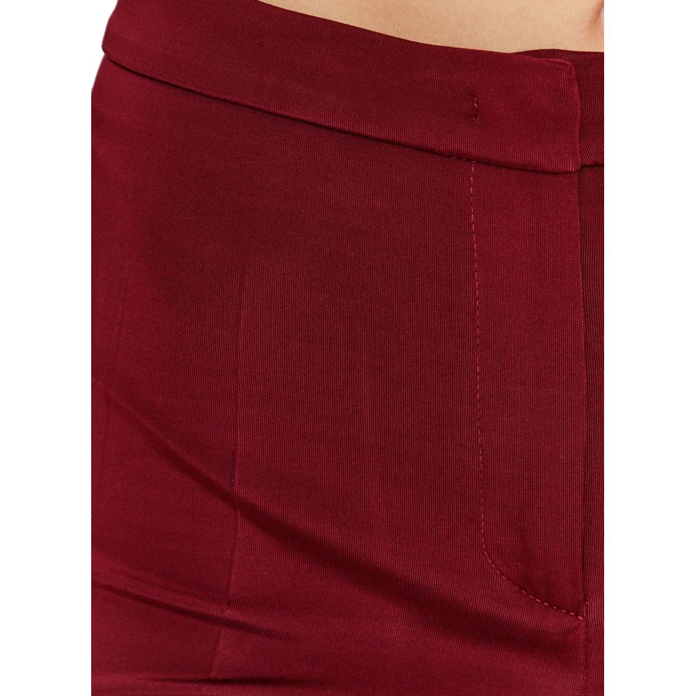 PINKO Red Fluid Neoprene Trousers