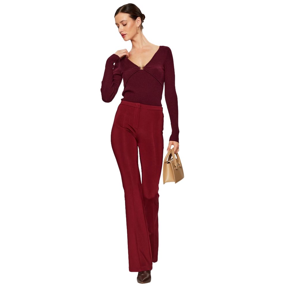 PINKO Red Fluid Neoprene Trousers