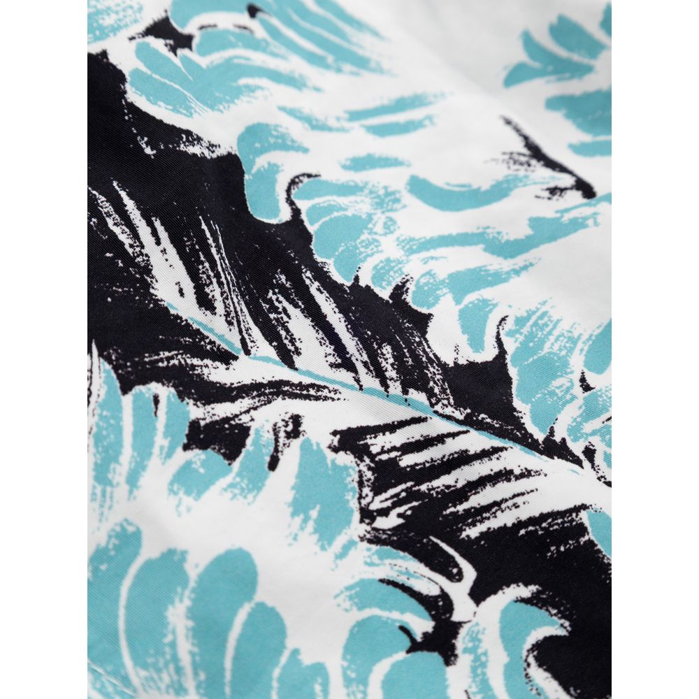 Bottega Veneta White Feather Print Boxer Swim Shorts for Men