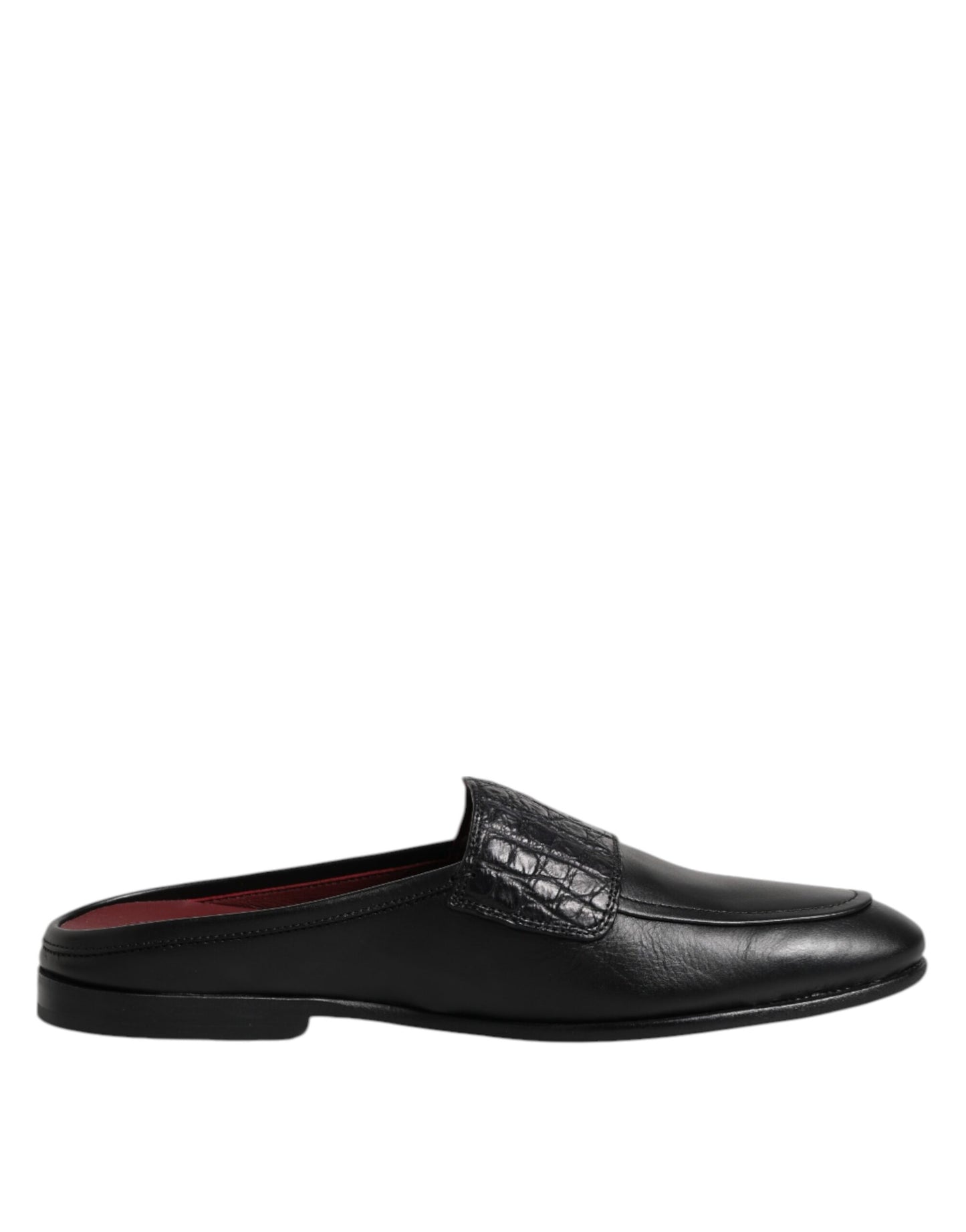 Dolce & Gabbana Black Calfskin Leather Slip On Loafers