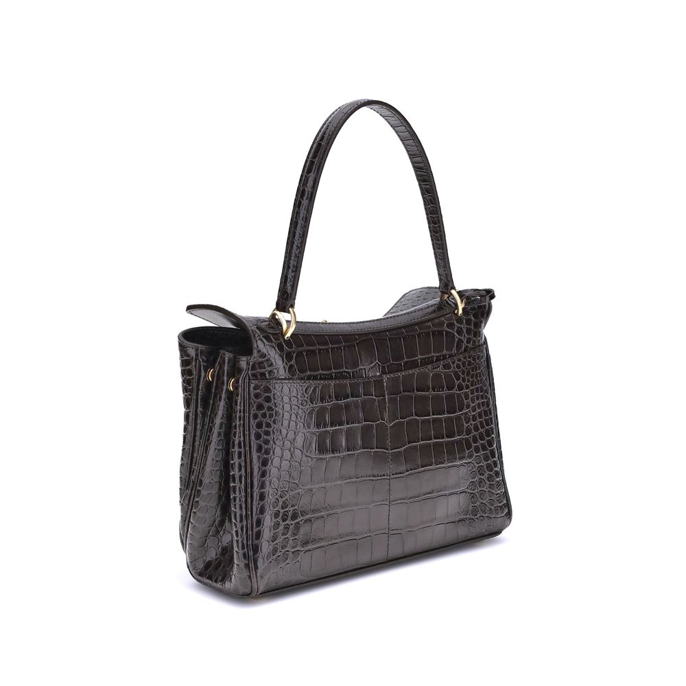 Balenciaga Rodeo Shoulder Bag in Crocodile-Print Leather
