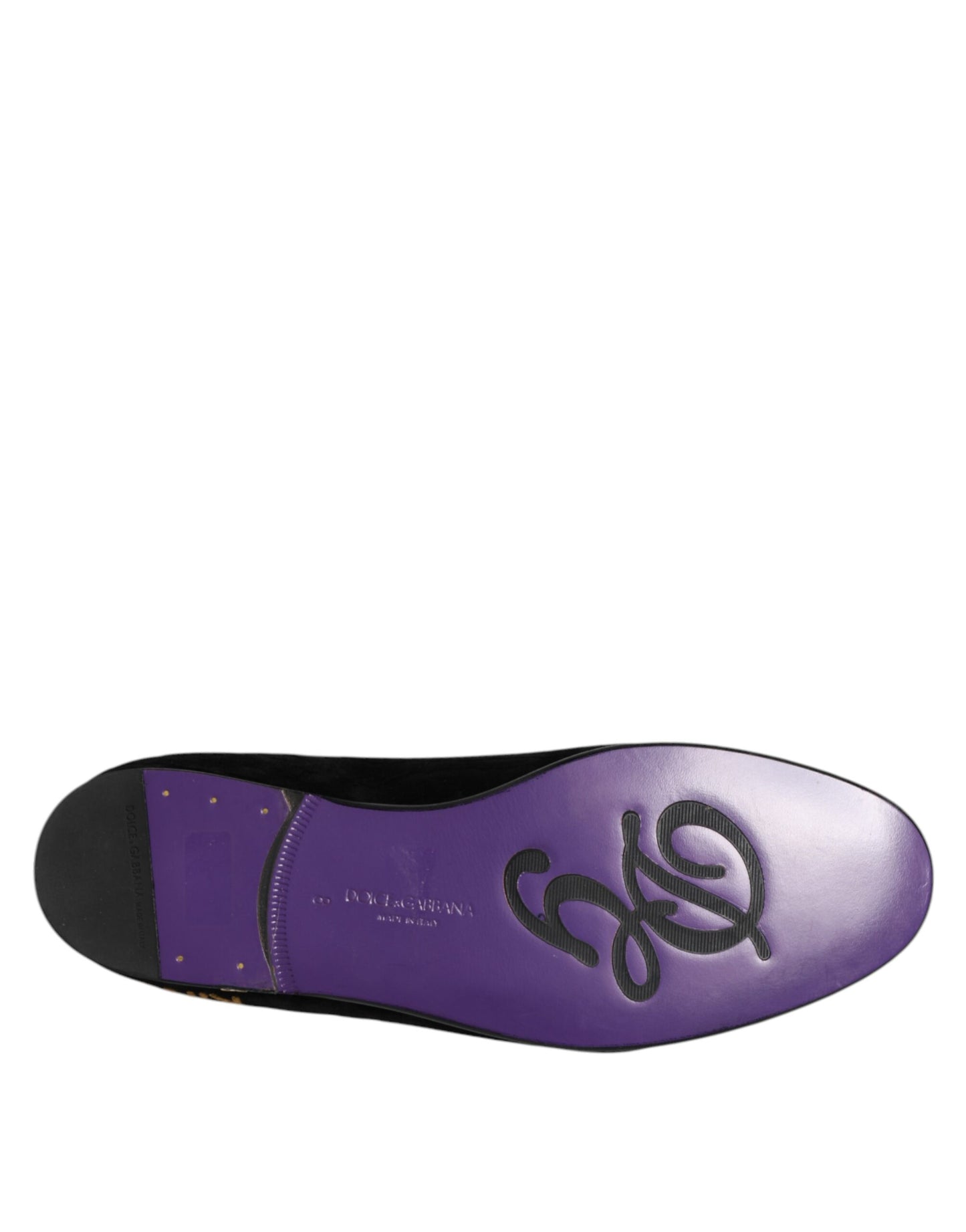 Dolce & Gabbana Black DG Crown Embroidery Loafers