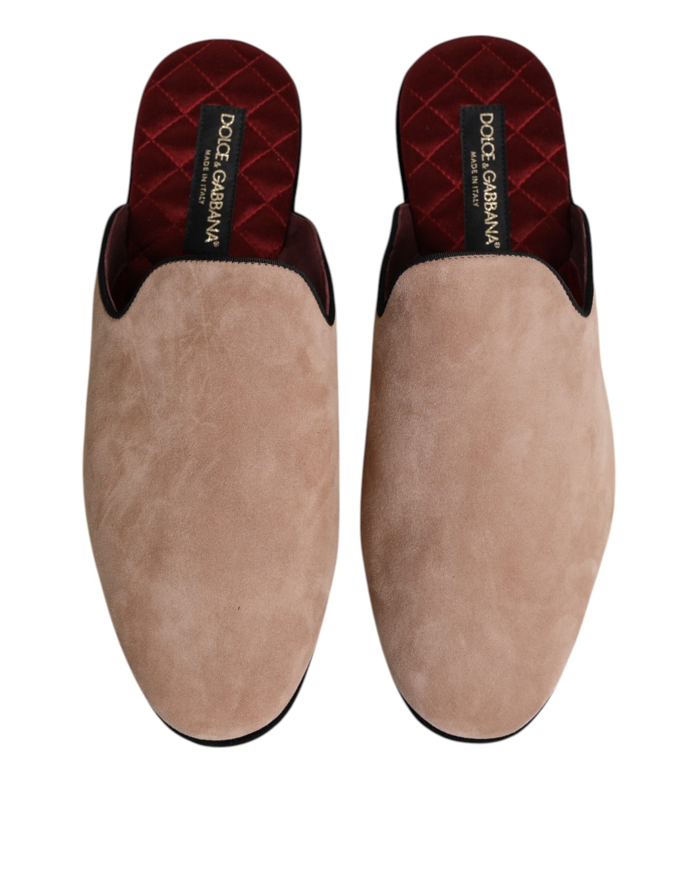 Dolce & Gabbana Beige Capra Suede Slides