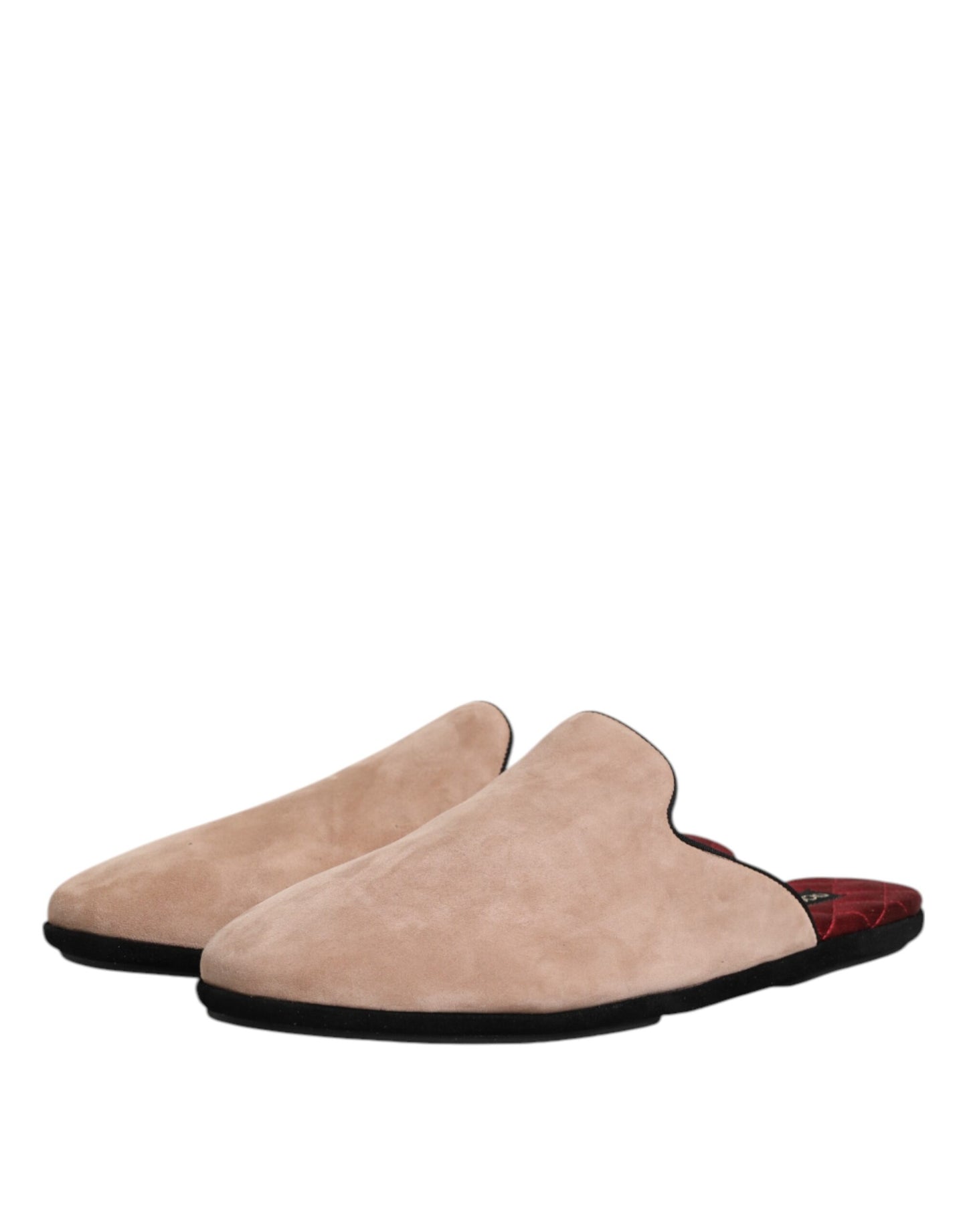 Dolce & Gabbana Beige Capra Suede Slides