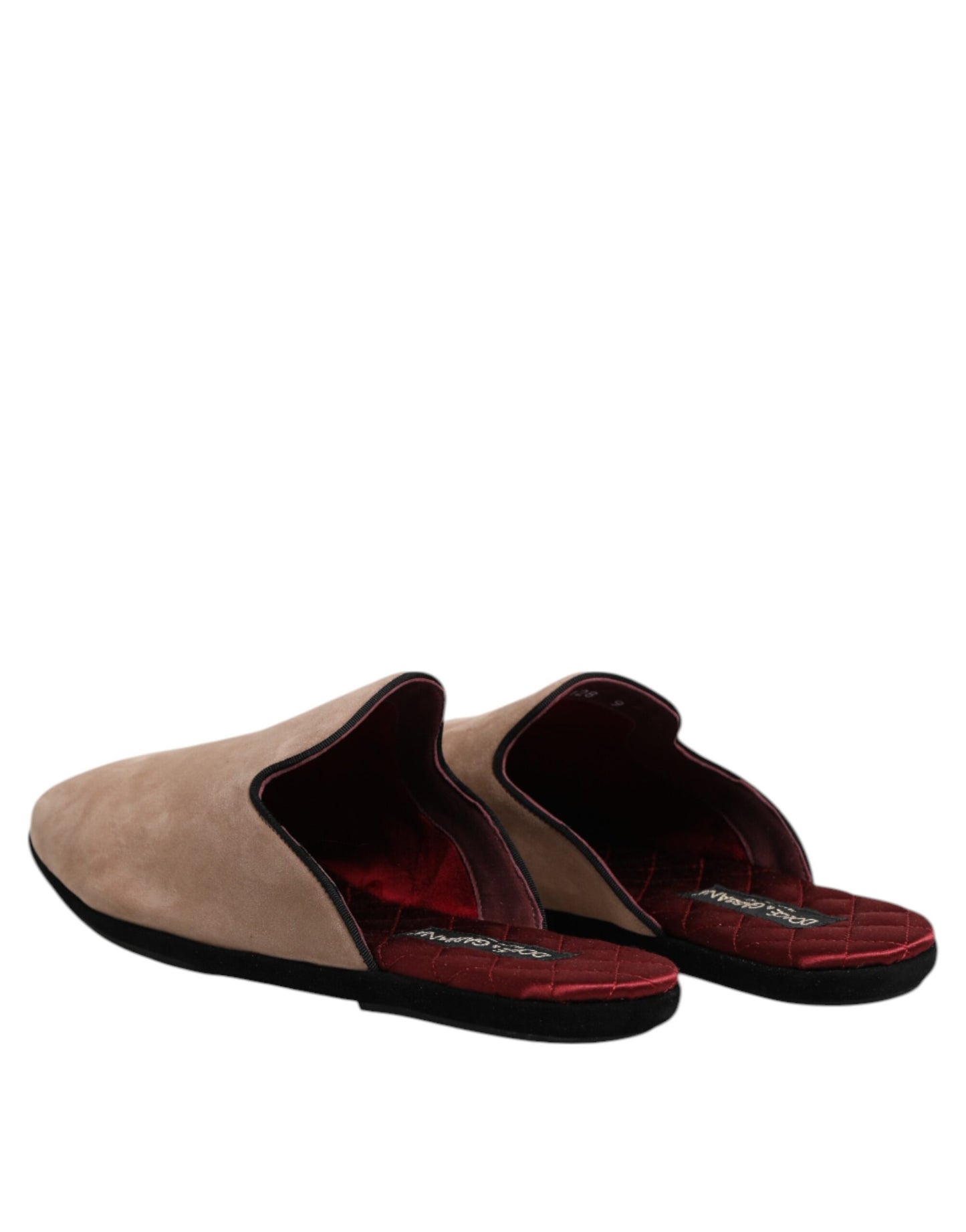 Dolce & Gabbana Beige Capra Suede Slides