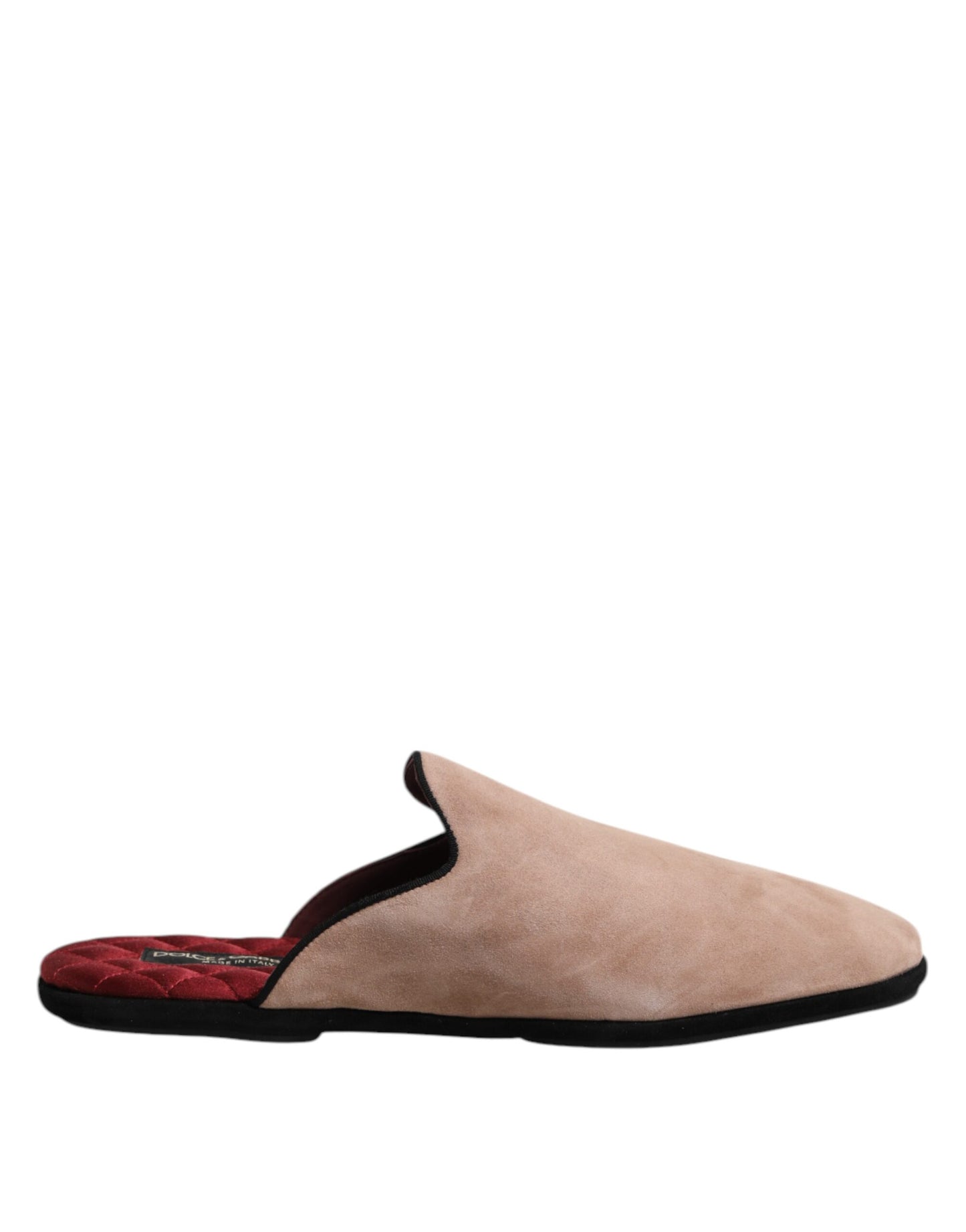 Dolce & Gabbana Beige Capra Suede Slides