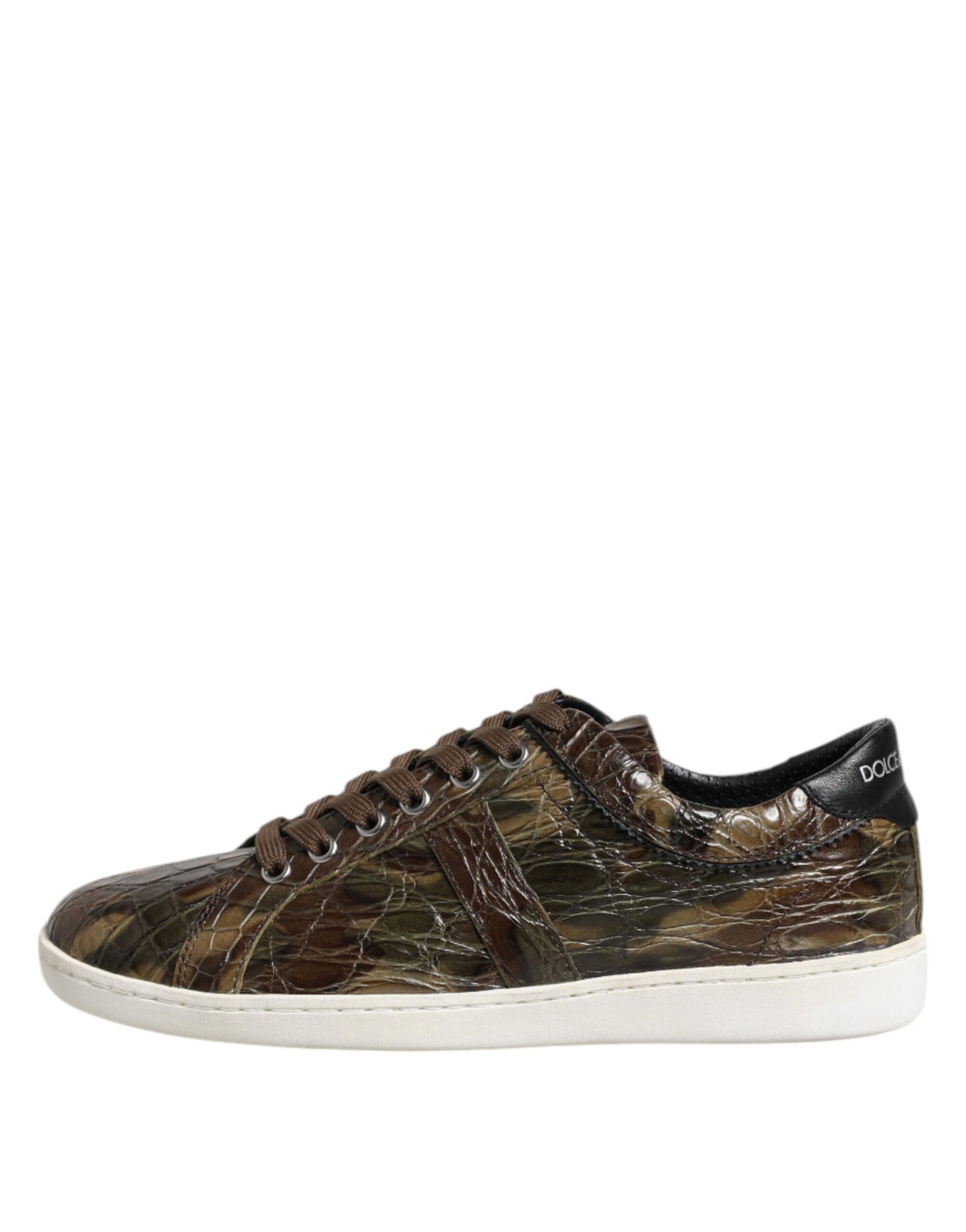Dolce & Gabbana Brown Exotic Leather Low Top Sneakers