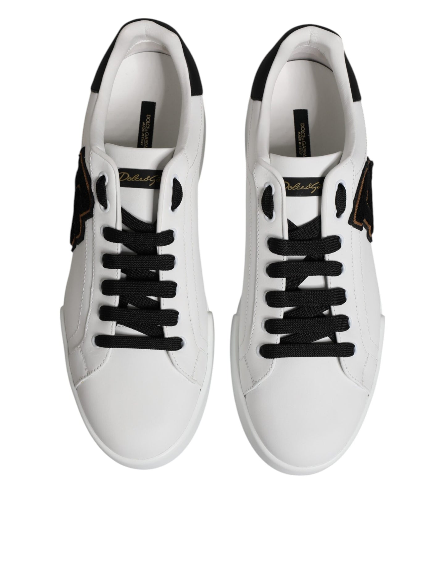 Dolce & Gabbana White DG Logo Portofino Low Top Sneakers