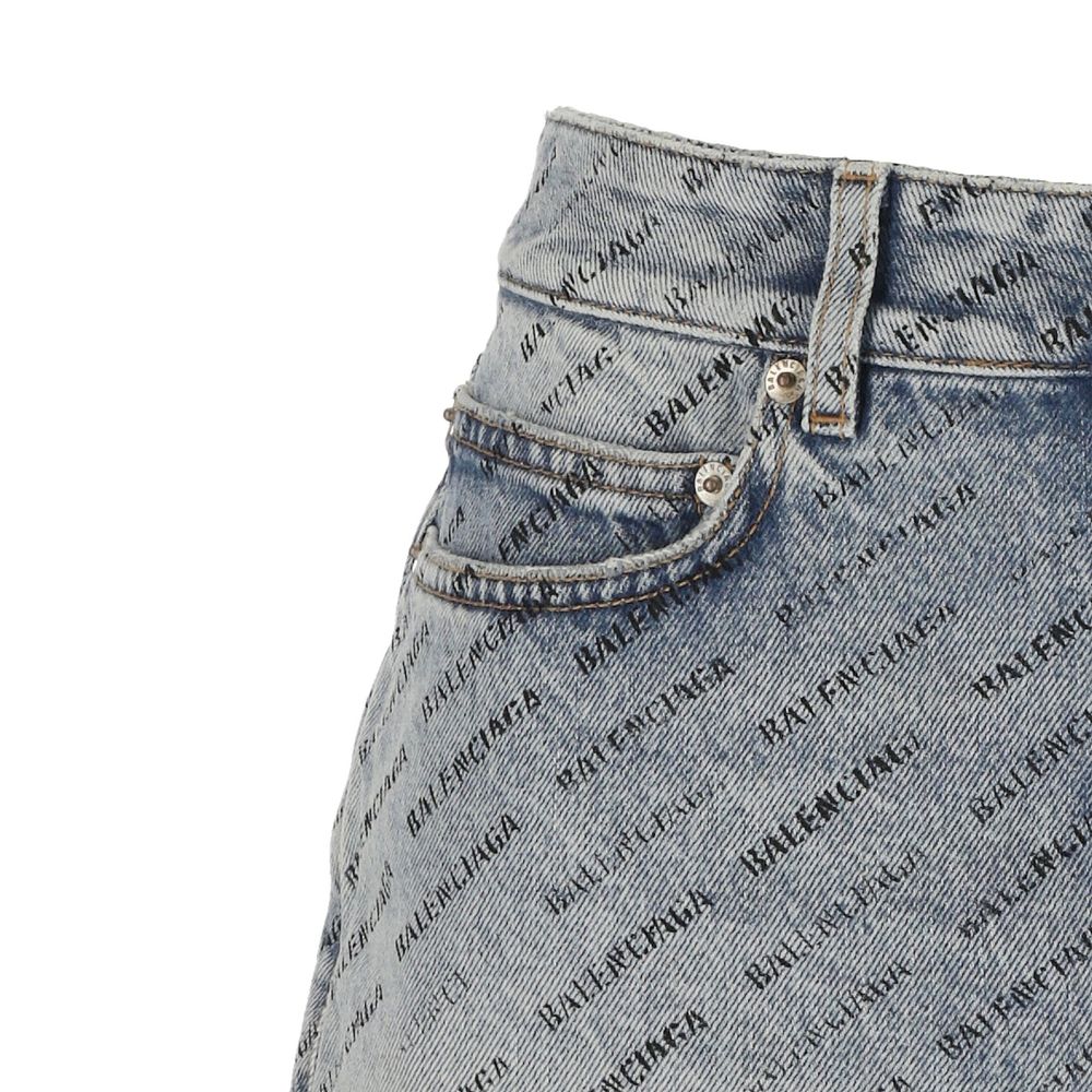 Balenciaga Logo Print Denim Skirt – A Fashion Statement