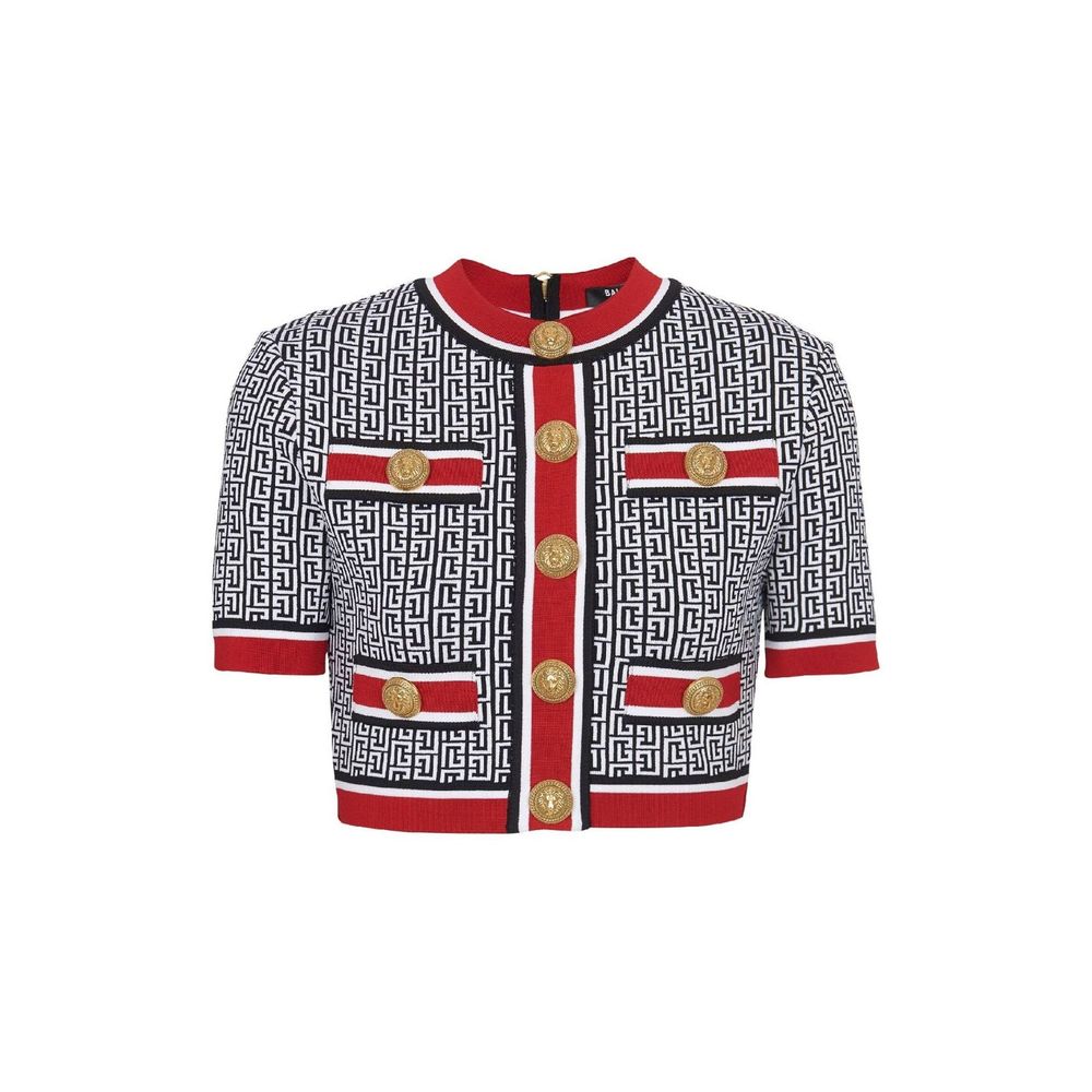 Balmain Cropped Monogram Top - Statement Elegance