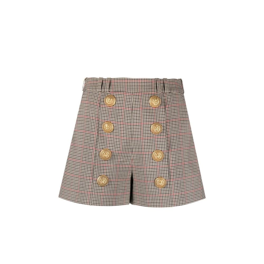 Balmain Houndstooth High Waist Shorts