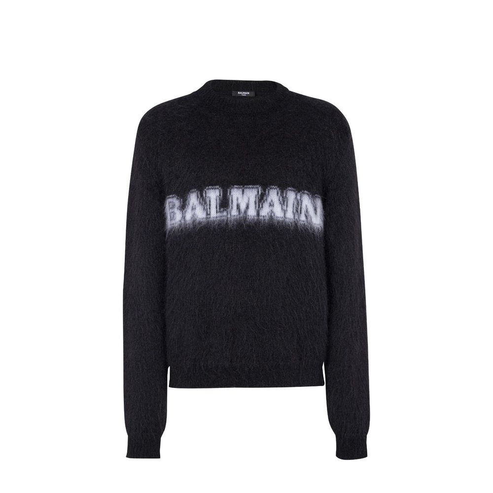Balmain Logo-Print Jumper: Bold Luxury in Mohair