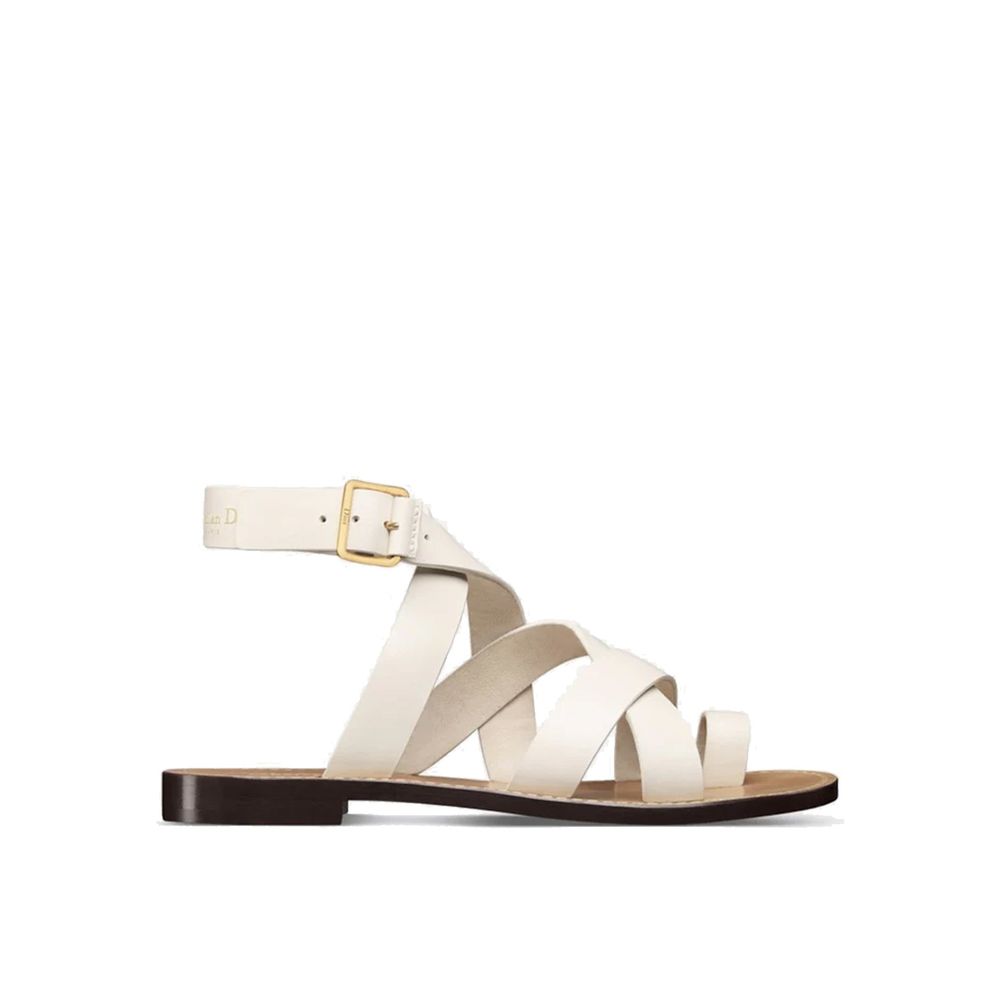 Dior Sun Leather Flat Sandals for Women